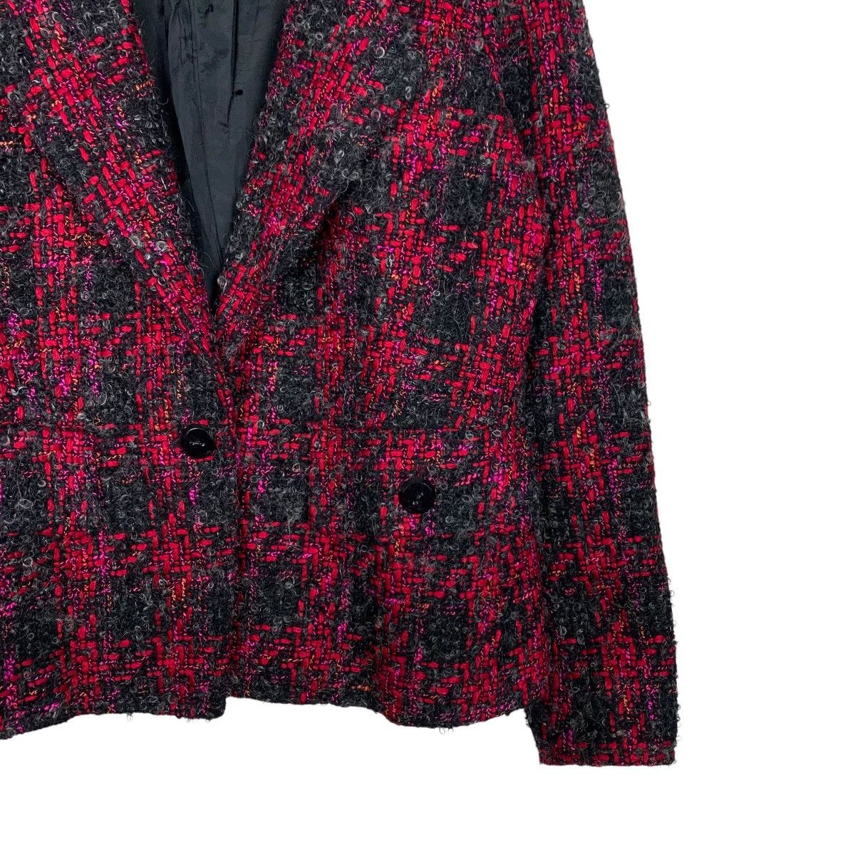 Other DANA BUCHMAN Red Black Checked Tweed Jacket #2737-C123 Size M / US 6-8 / IT 42-44 - 6 Thumbnail