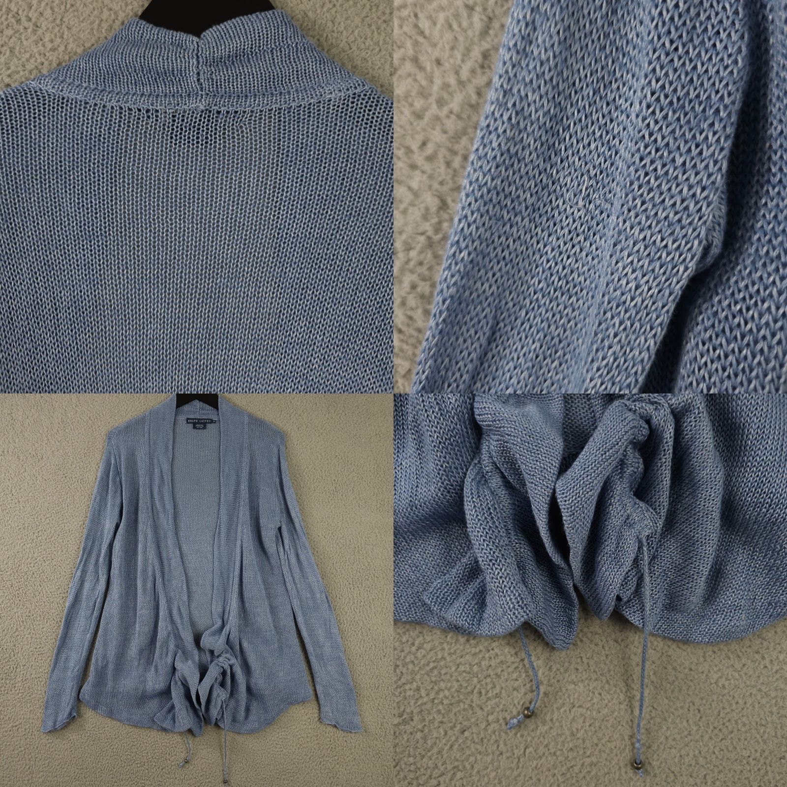 Ralph Lauren Ralph Lauren Sweater Womens Medium Blue Linen Open Front Adjustable Hem Size M / US 6-8 / IT 42-44 - 9 Thumbnail