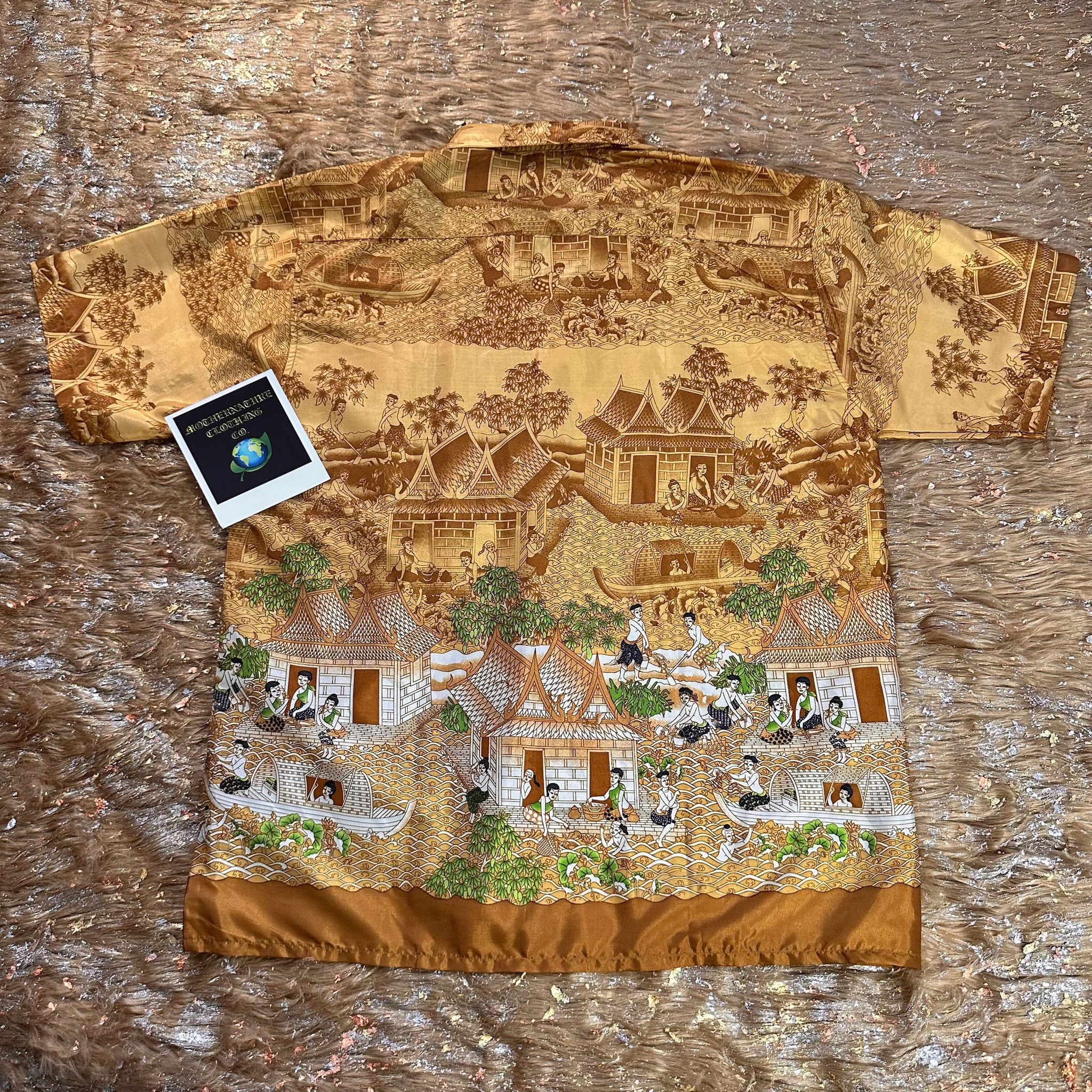 Vintage "THAI SMILE" MURAL PIECE UNIQUE S/S BUTTON UP Size US M / EU 48-50 / 2 - 2 Thumbnail