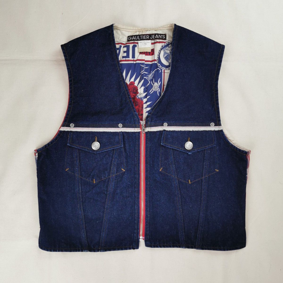 Jean Paul Gaultier SS1994 Jean Paul Gaultier Cowboy Skull Tattoo Vest Vintage Size US M / EU 48-50 / 2 - 1 Thumbnail