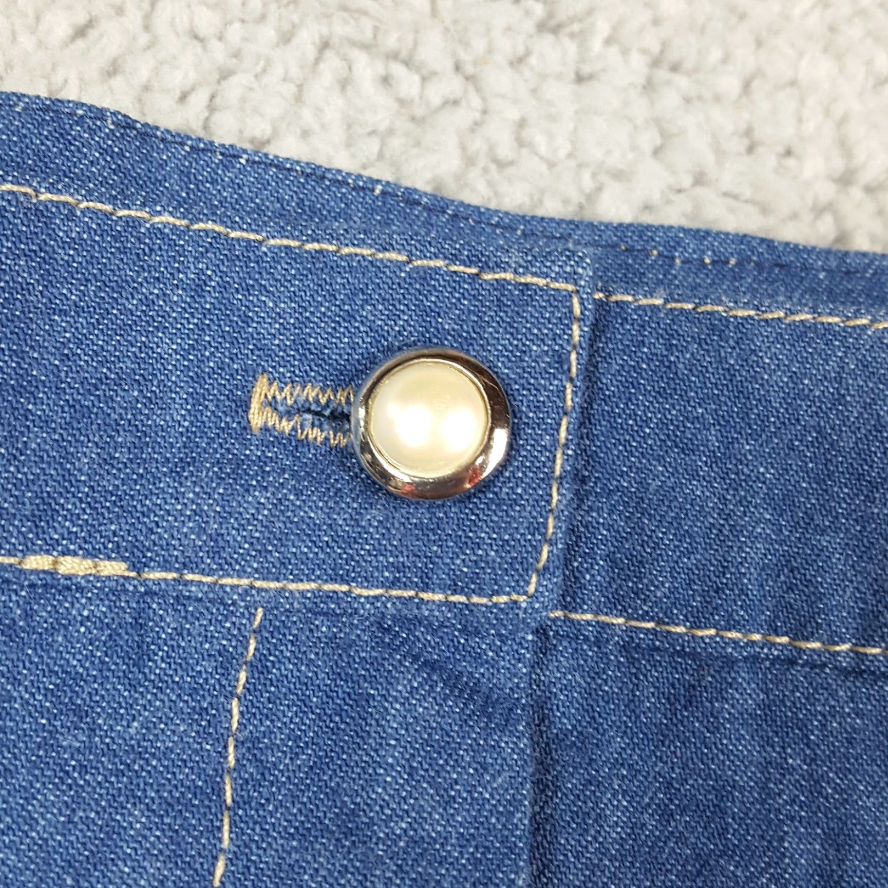 Denime VINTAGE Regal Denim Pencil Skirt Women's Size 18 Knee Length Blue 80s Western Retro Size 40" / US 18 - 3 Thumbnail