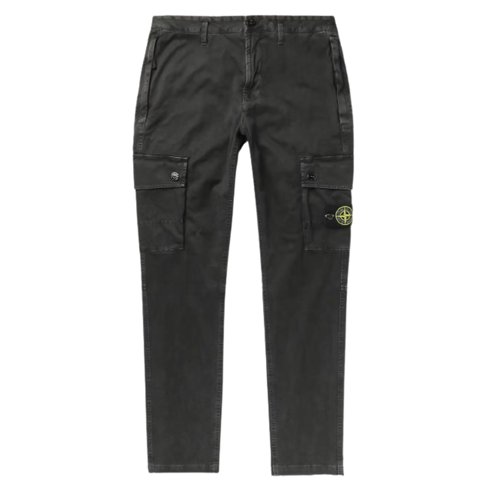 Image of Stone Island Twill Cargo Pants Black, Men's (Size 33)