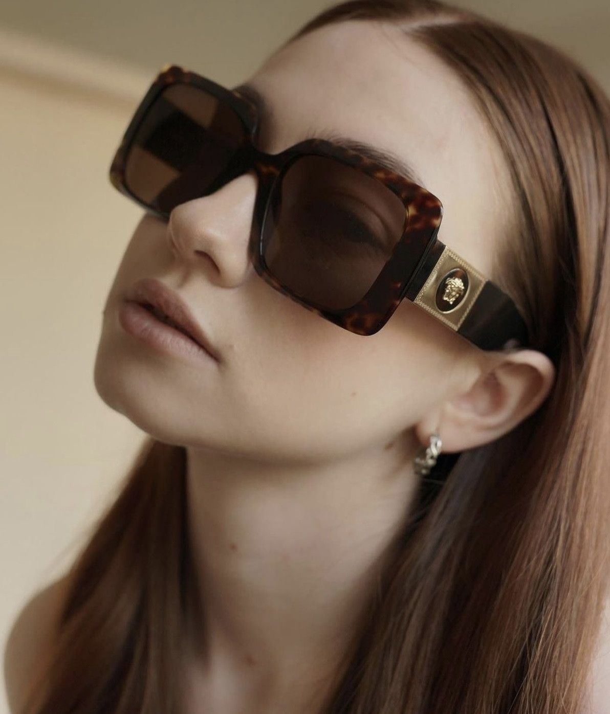 Versace Versace VE4405 108/73 Sunglasses Havana Square Frame Size ONE SIZE - 4 Thumbnail