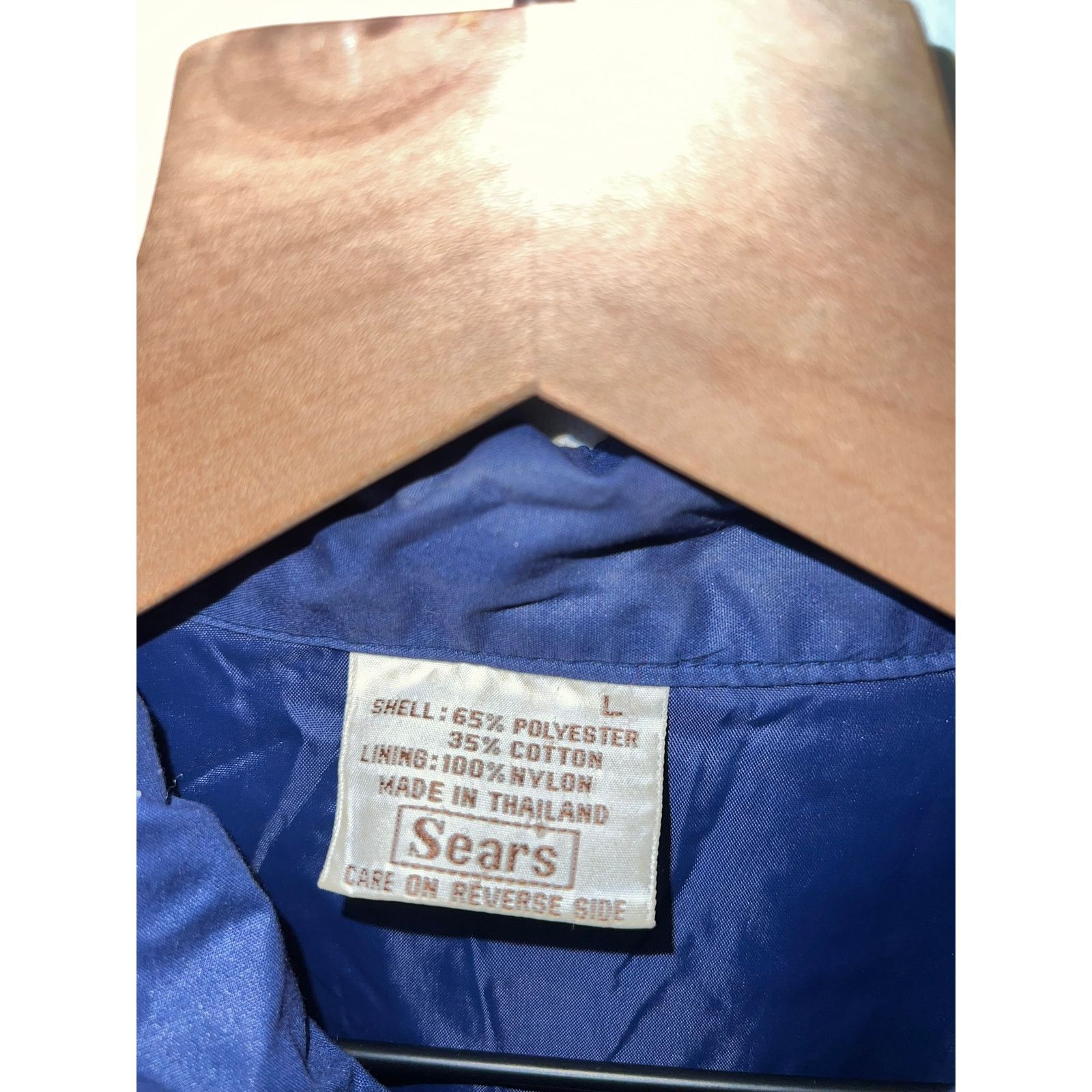 Sears Vintage Sears Jacket Shell Blue Polyester Outerwear 80s 70s Size US L / EU 52-54 / 3 - 8 Thumbnail