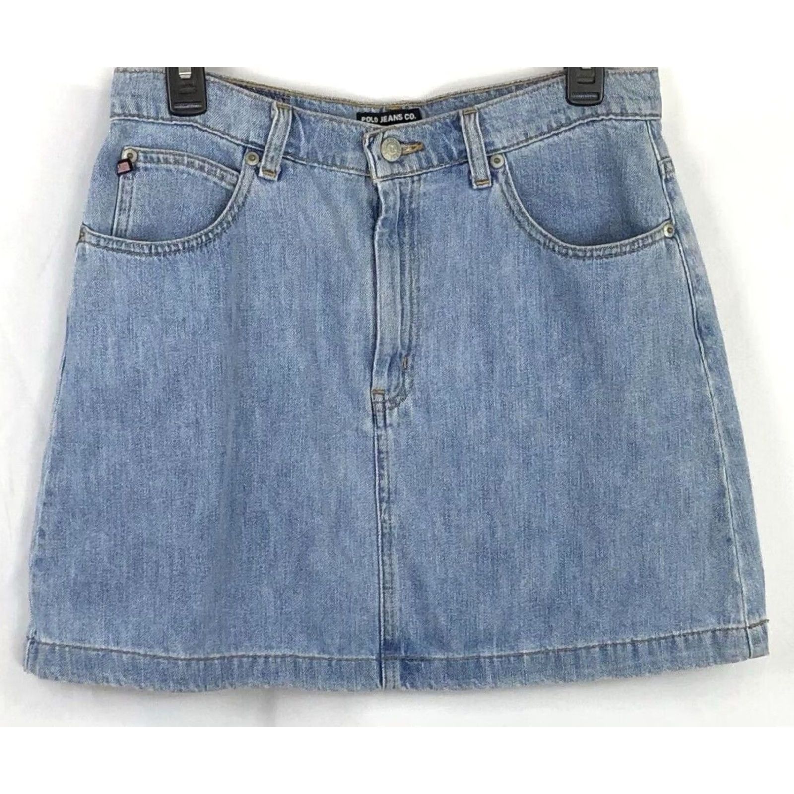 Ralph Lauren VINTAGE Ralph Lauren mini skirt 10 Lt blue Jean denim 30"W straight anne Y2K 90s Skirt Women XS-XL? Size 32" / US 10 / IT 46 - 2 Thumbnail
