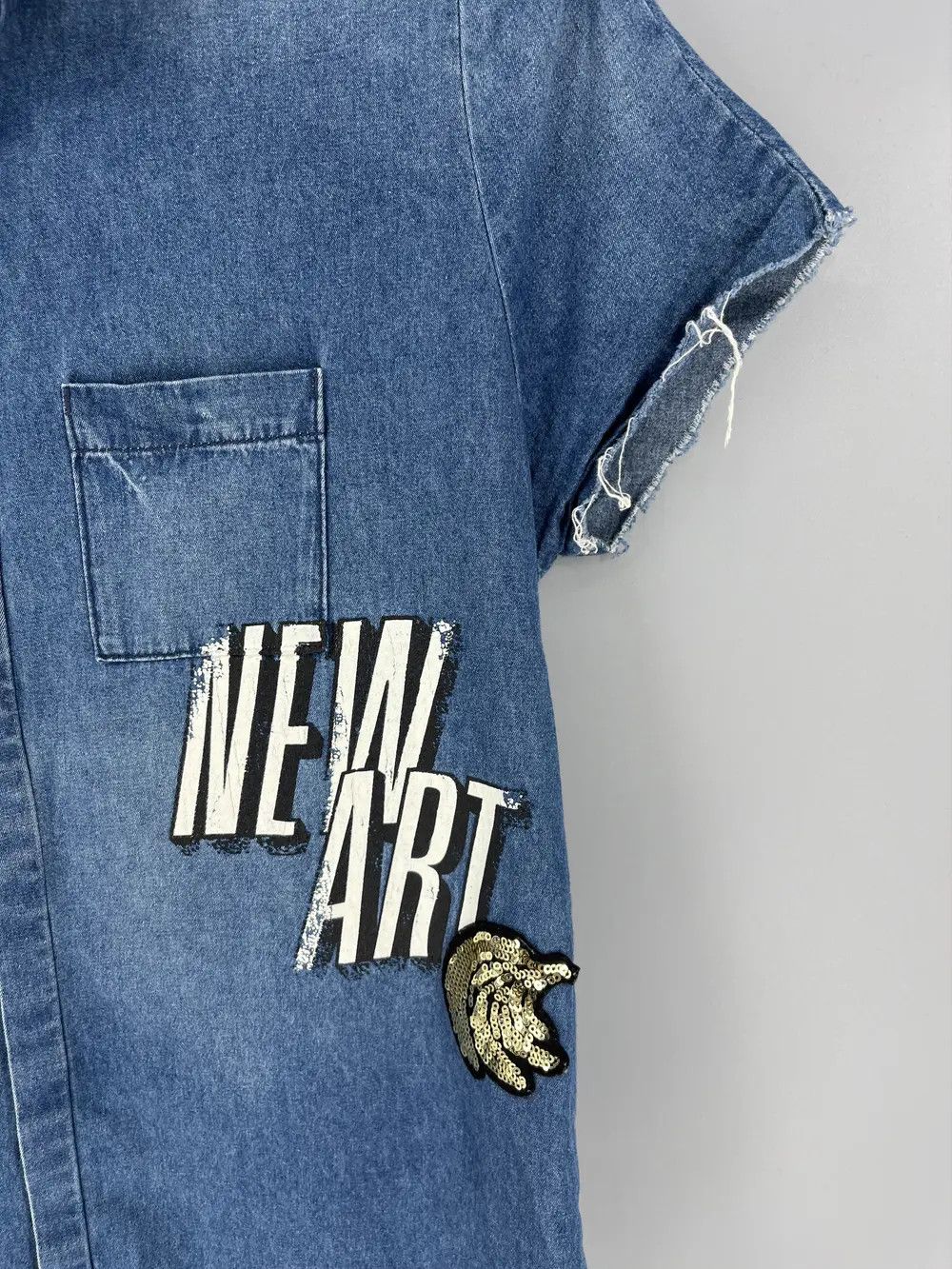 Vintage ZARA TRAFALUC NEW ART shirt with frayed edges Size US XS / EU 42 / 0 - 7 Thumbnail