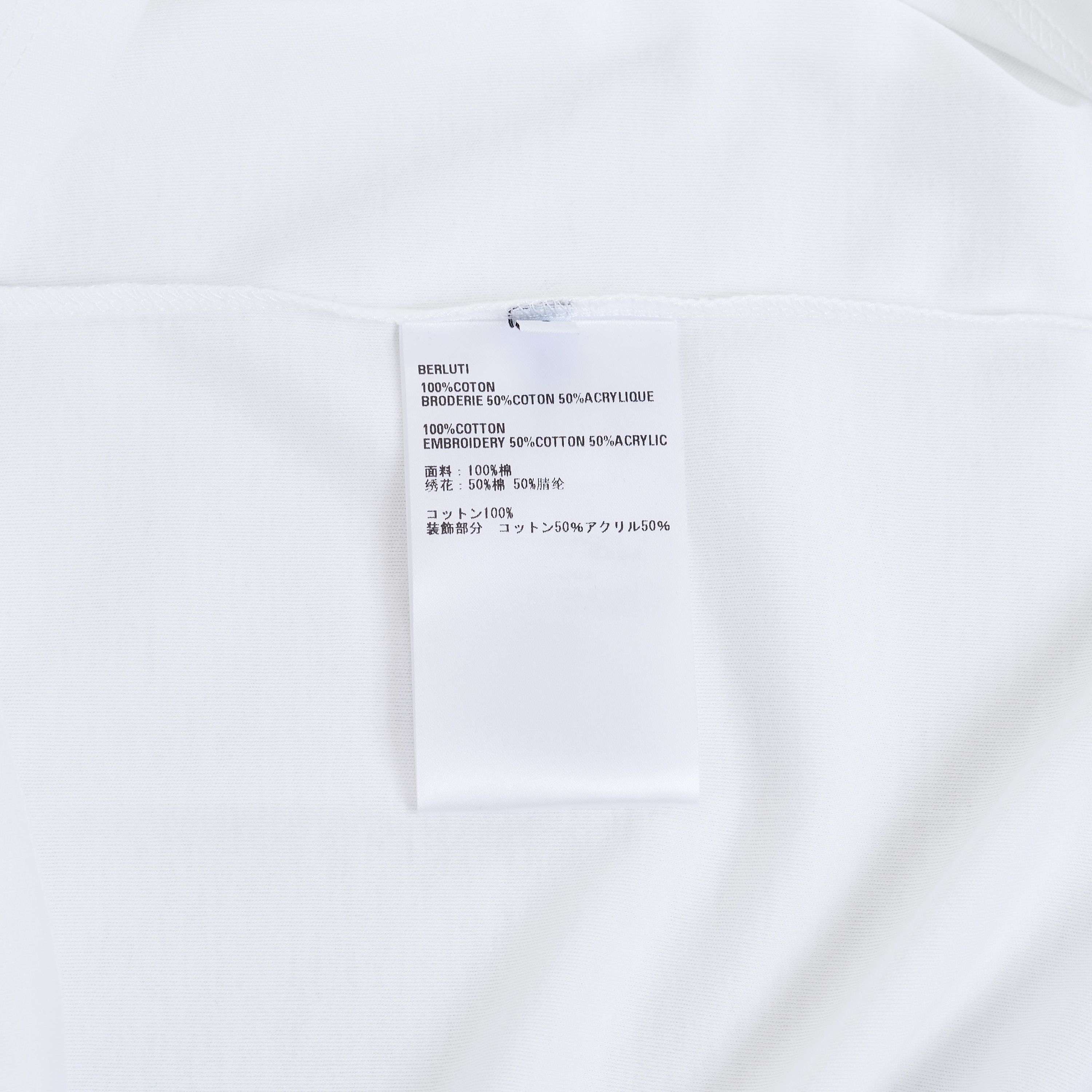 Berluti Oversized Logo Embroidery T-Shirt In White Cotton Size US XXL / EU 58 / 5 - 10 Thumbnail