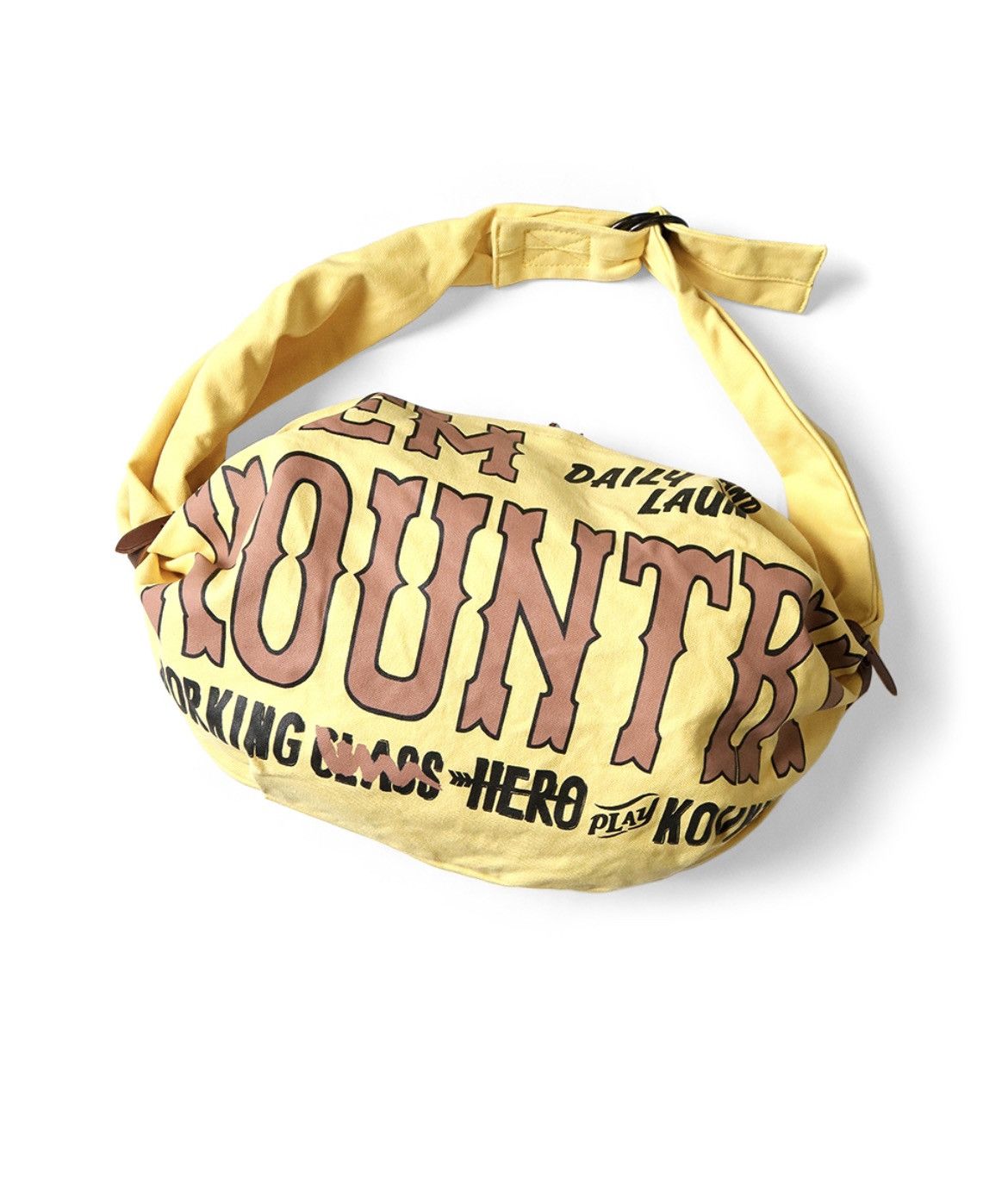 image of Kapital No. 6 Canvas Snuffkin Bag Kountrypt in Light Yellow, Men's