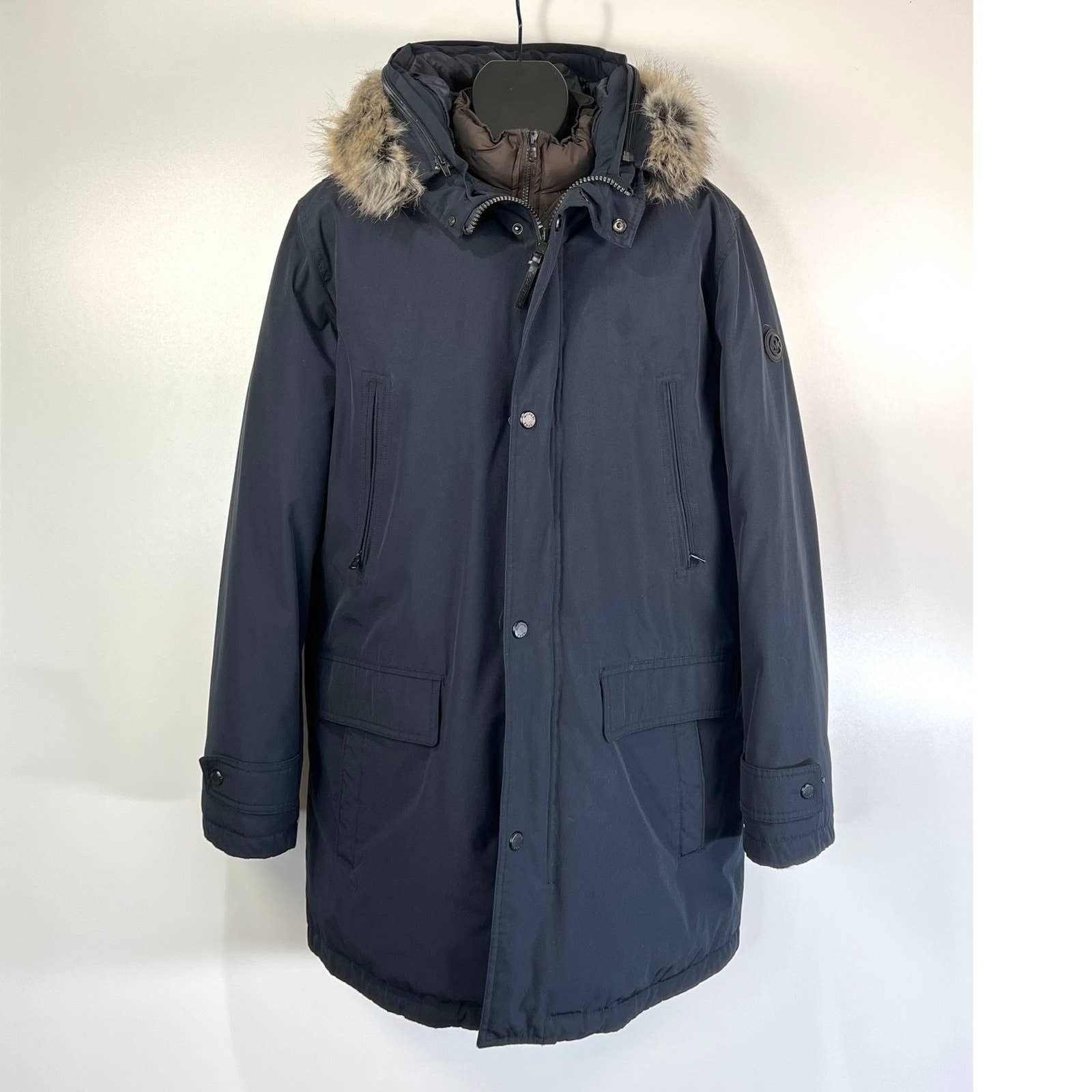 Michael Kors Michael Kors Hooded Bib Snorkel Parka Coat Navy Grailed 6683