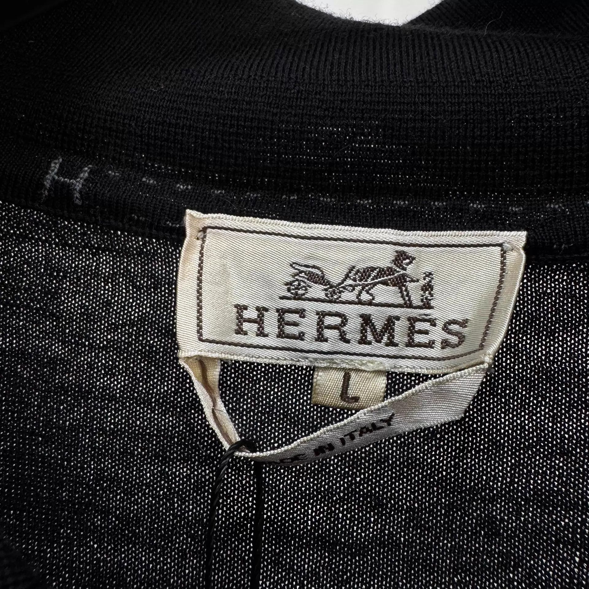 Hermes Hermes Black Wool Knit Polo Longsleeve L 99 New Size US L / EU 52-54 / 3 - 5 Thumbnail