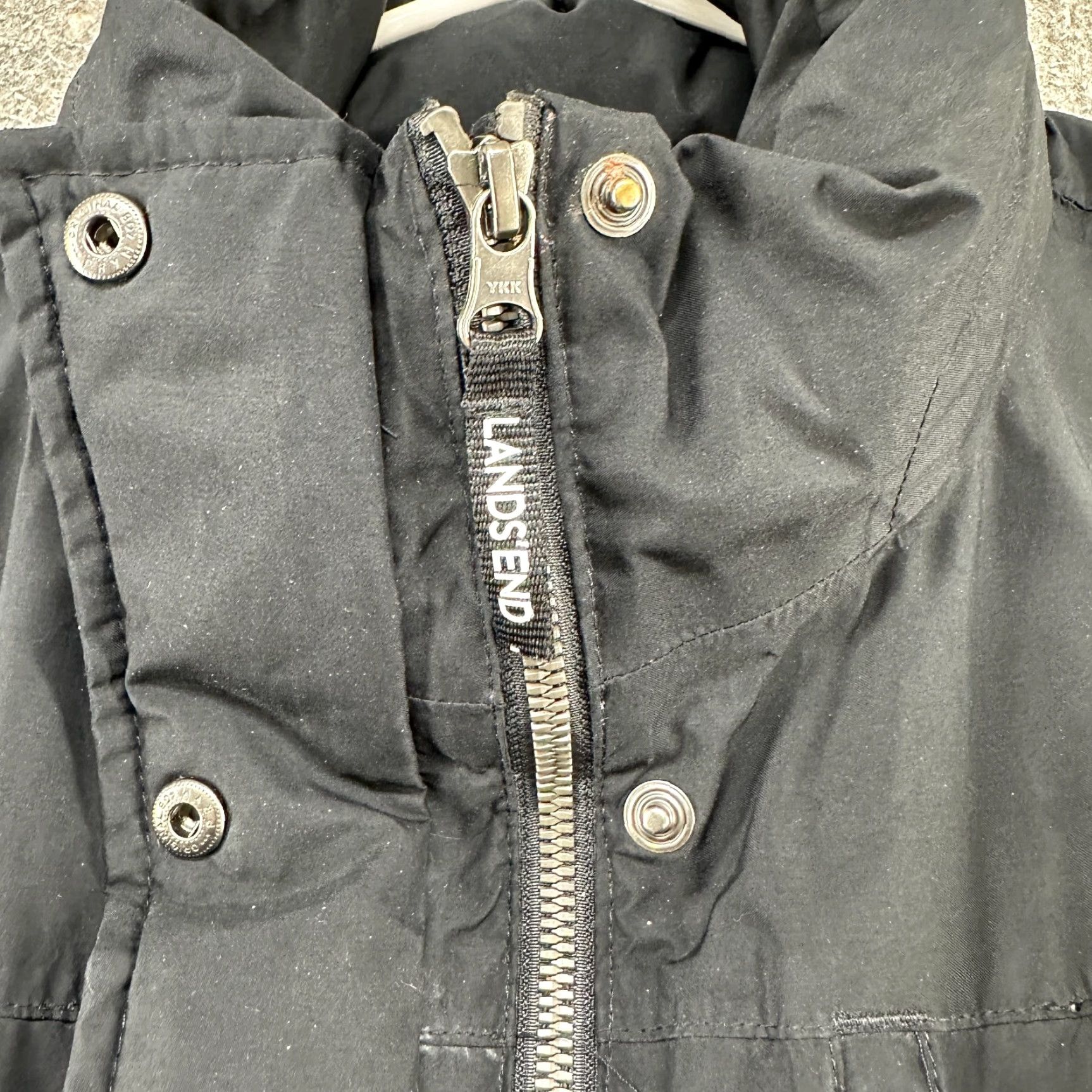 Lands' End Lands' End Jacket Womens M Black Parka Quilted Lined Full Zip Polyester Long Jacket Size M / US 6-8 / IT 42-44 - 5 Thumbnail