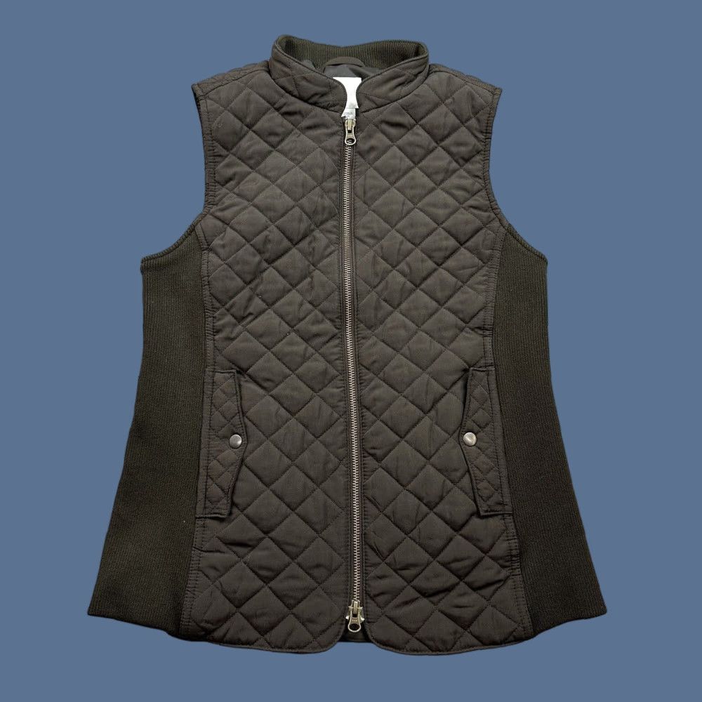 J. Jill J Jill Vest Women's XS Brown Full Zip Quilted Side Stretch Outdoor Casual Vest Size XS / US 0-2 / IT 36-38 - 1 Thumbnail