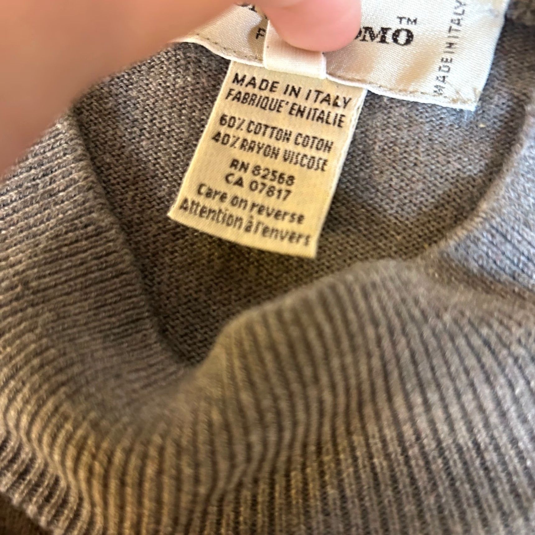 Pronto Uomo Pronto Uomo Gray Mock Neck Long Sleeve Sweater XL Mens Italy Made Cotton Blend Knit Pullover Classic Fit, Casual, Lightweight, Breathable Size US XL / EU 56 / 4 - 4 Thumbnail