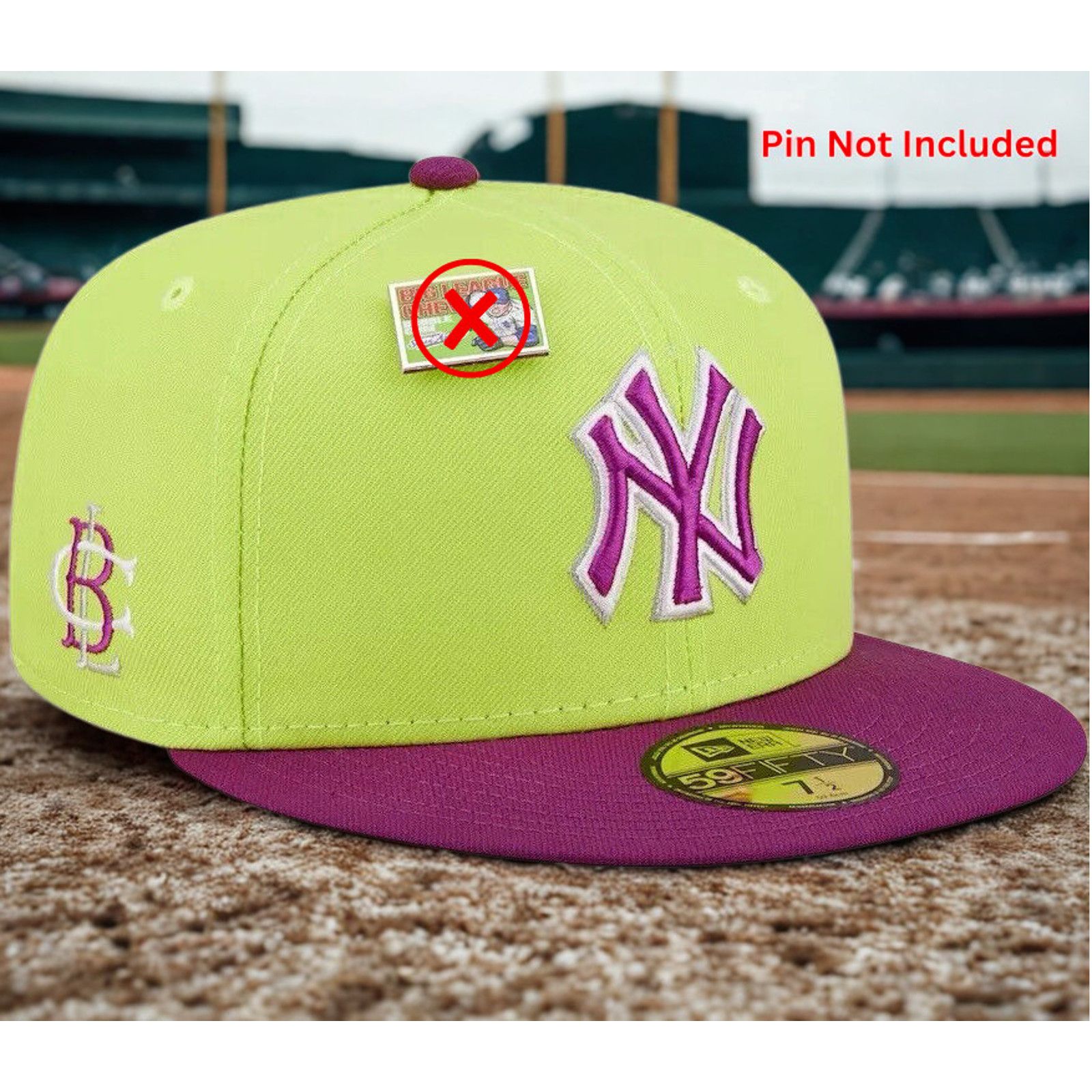 New Era New York Yankees Big League Chew Sour Apple Sz. 7 3/8 No Pin Size ONE SIZE - 1 Thumbnail