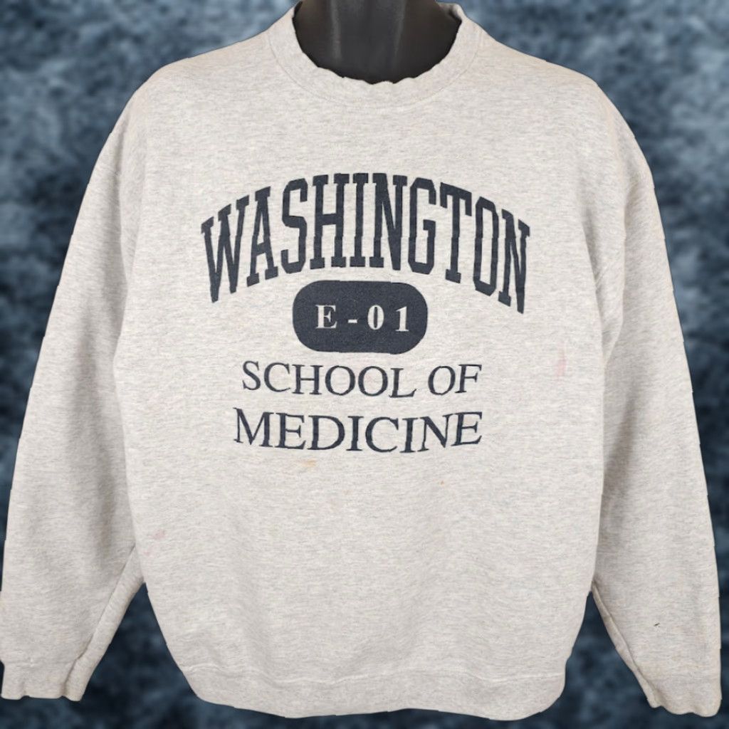 Fruit Of The Loom VINTAGE Washington School Of Medicine Sweatshirt Mens XL Gray Nike? Size US XL / EU 56 / 4 - 1 Thumbnail