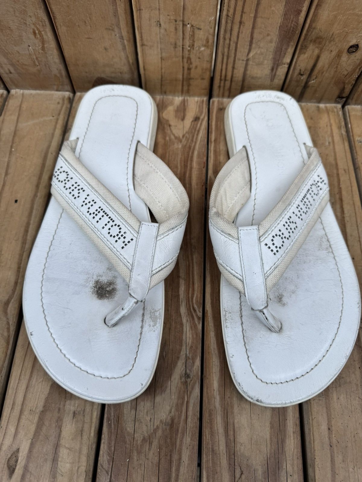 Louis Vuitton Louis vuitton White Leather strappy Men’s sandals UK 10.5 Size US 11.5 / EU 44-45 - 8 Thumbnail