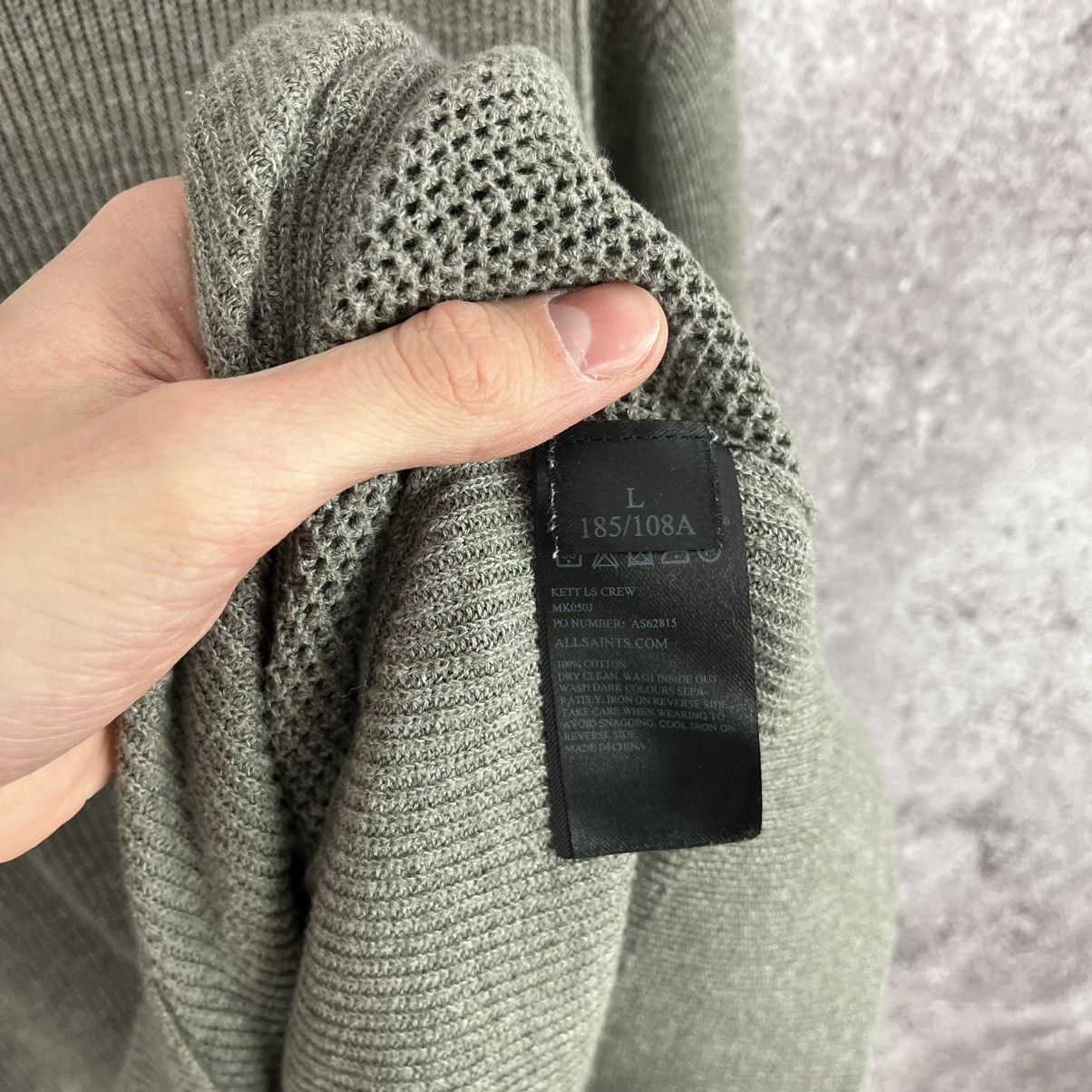 Allsaints Allsaints Crew Neck Sweater Long Sleeve Khaki Grey Size L Size US L / EU 52-54 / 3 - 8 Thumbnail