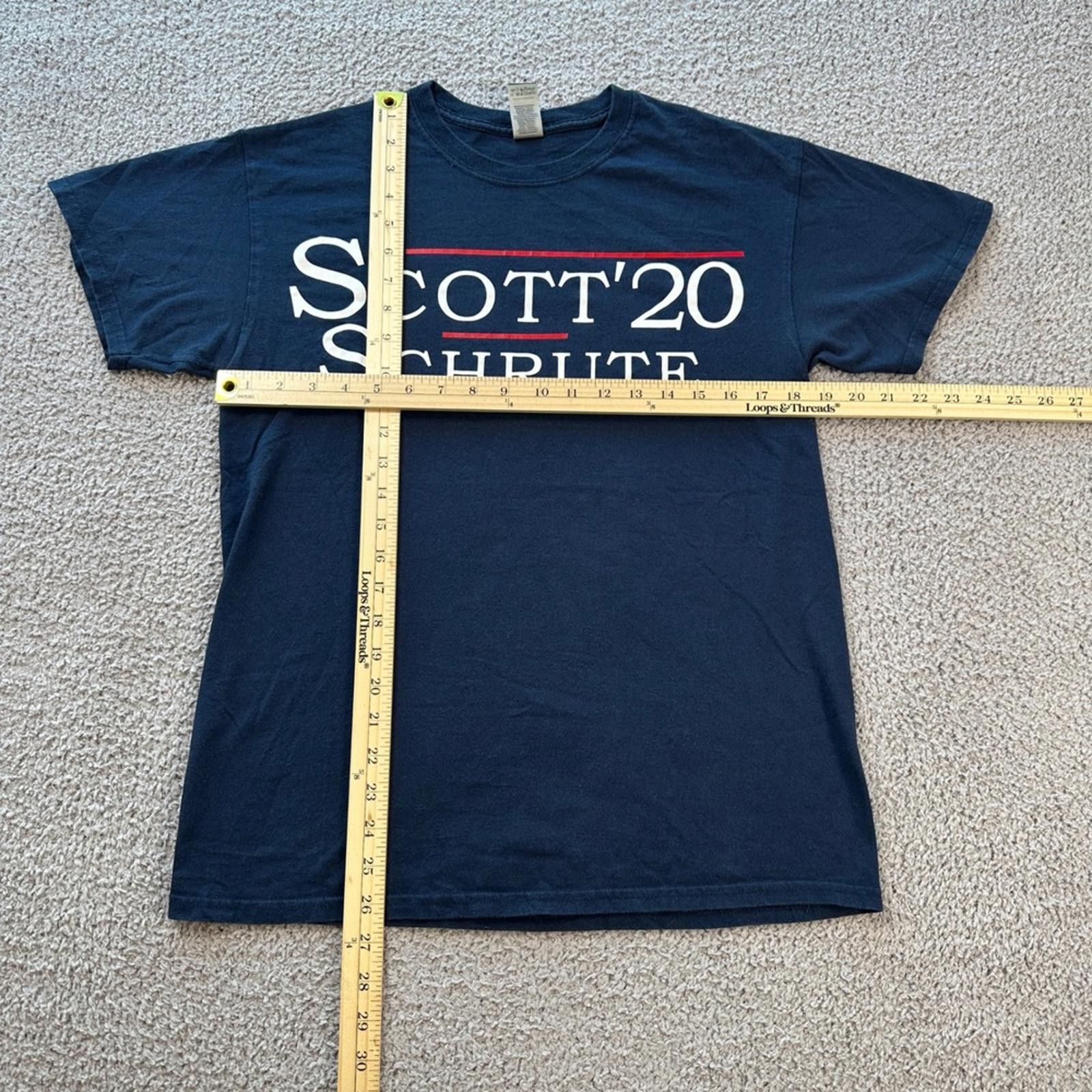 Gildan The Office Scott Schrute 2020 Campaign T Shirt Mens M Navy Size US M / EU 48-50 / 2 - 2 Thumbnail