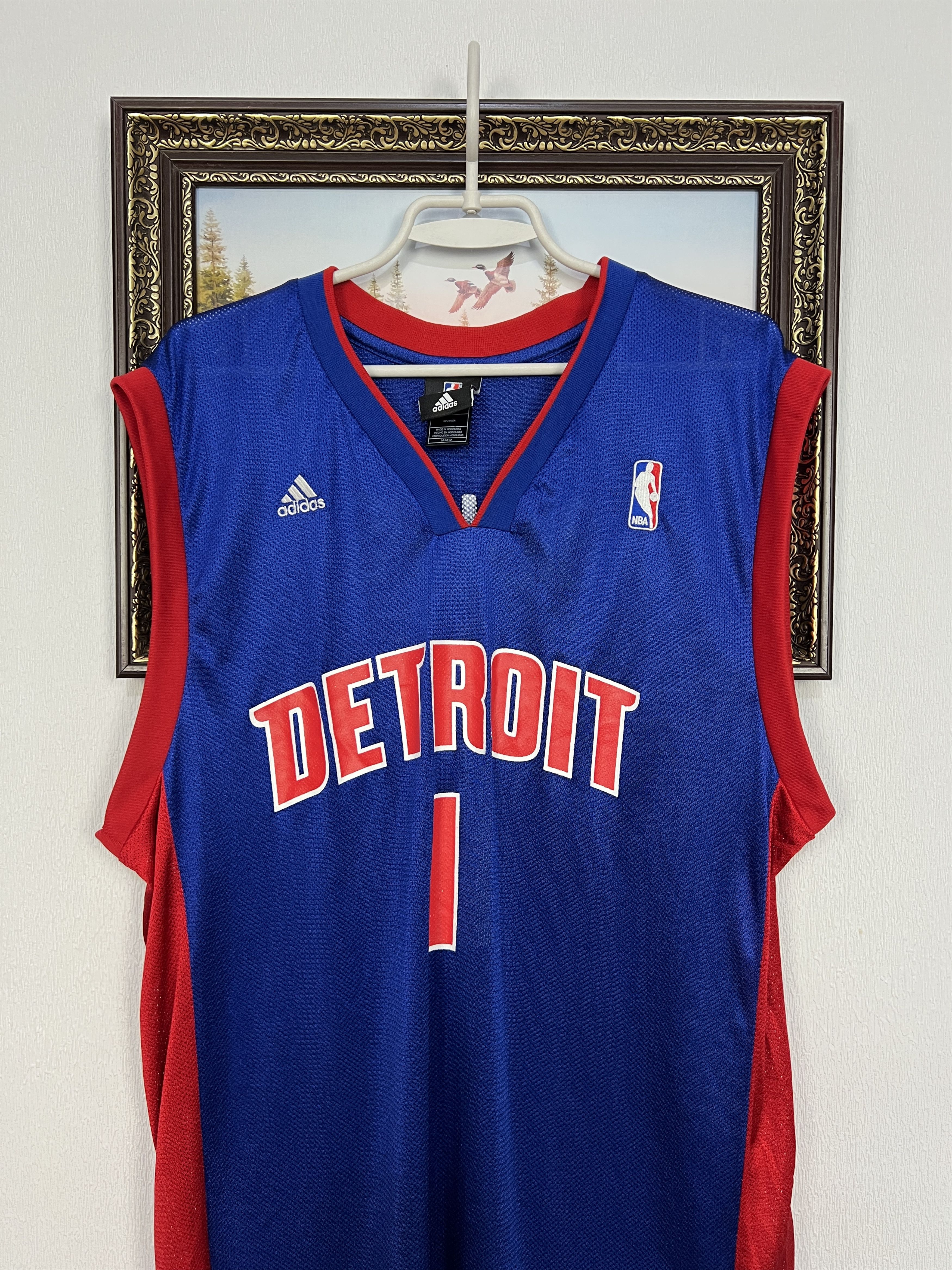 Adidas Vintage Adidas Detroit Pistons #1 Billups NBA Blue Jersey Size US M / EU 48-50 / 2 - 2 Thumbnail