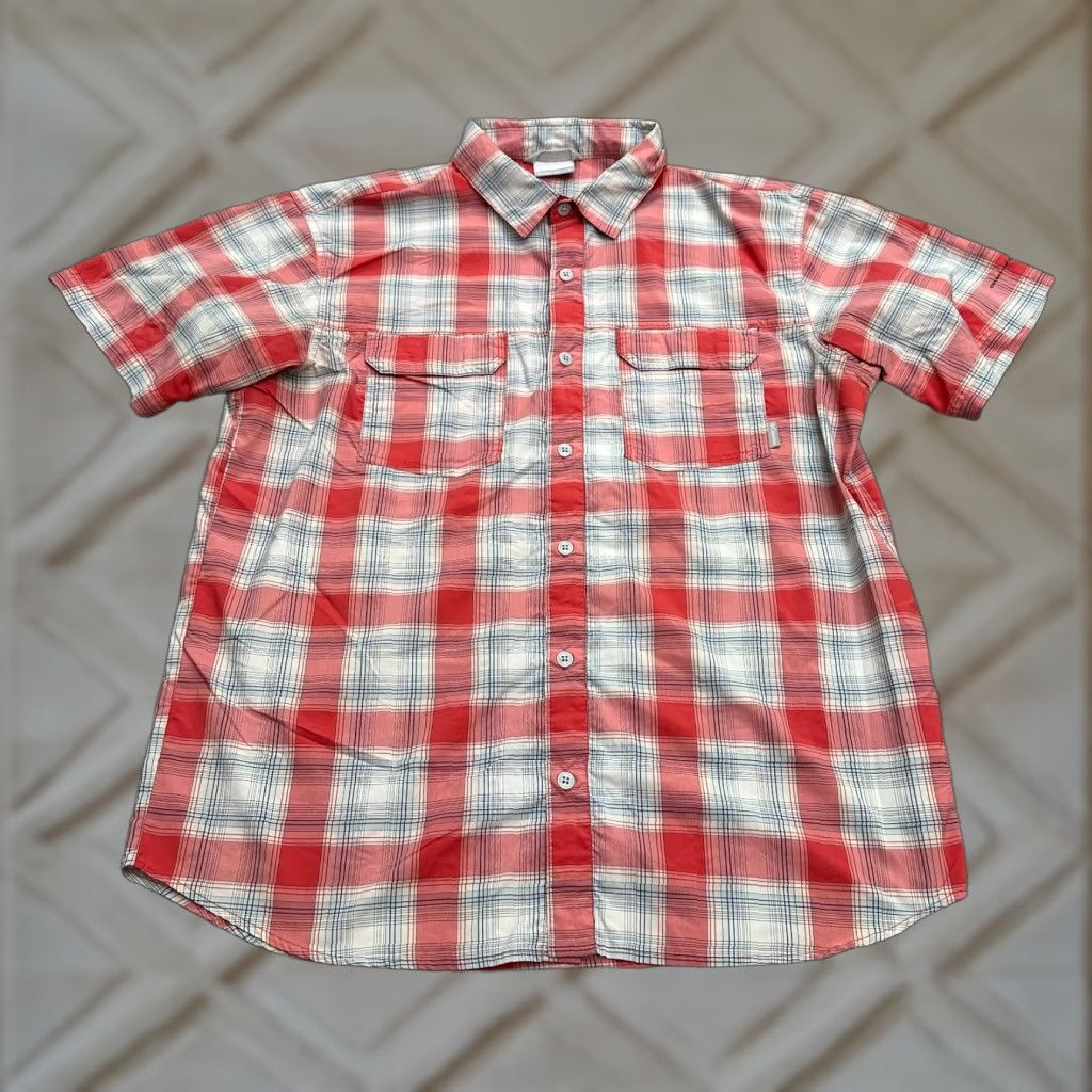 Vintage Columbia Omni Wick Shirt Mens Large Red Plaid Short Sleeve Button-Front Outdoor Casual Size US L / EU 52-54 / 3 - 1 Thumbnail