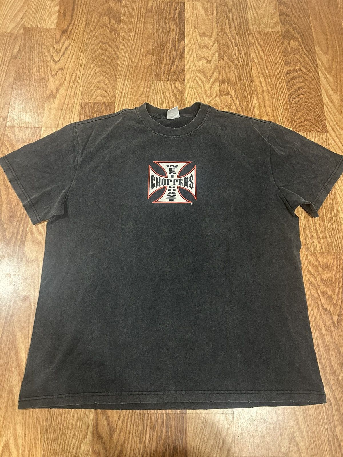 West Coast Choppers NEW Distressed West Coast Choppers Shirt Black Fade Mens L Size US L / EU 52-54 / 3 - 2 Thumbnail