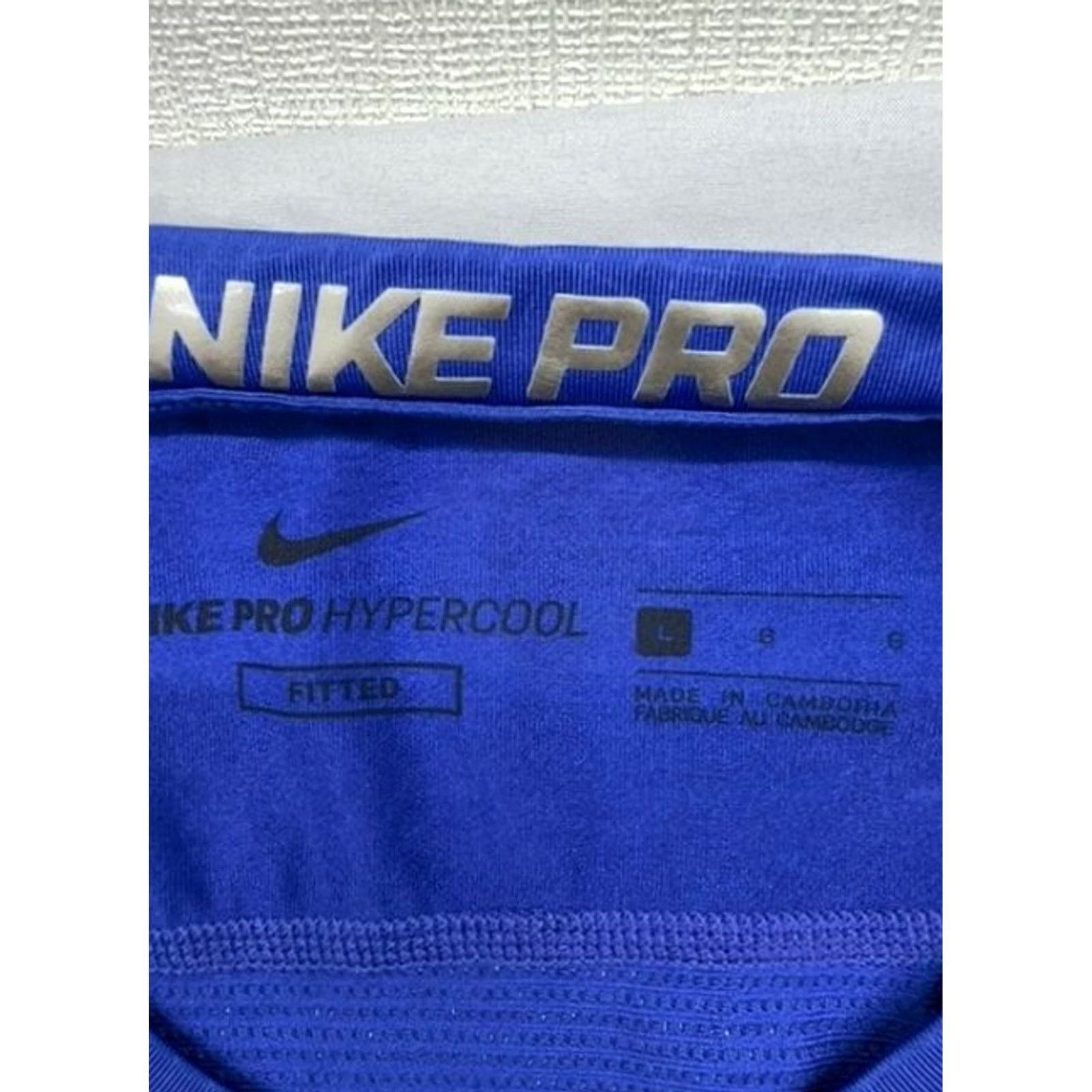 Nike Nike Pro Hypercool Men's Blue Fitted Short Sleeve Crewneck Shirt L Size US L / EU 52-54 / 3 - 3 Thumbnail
