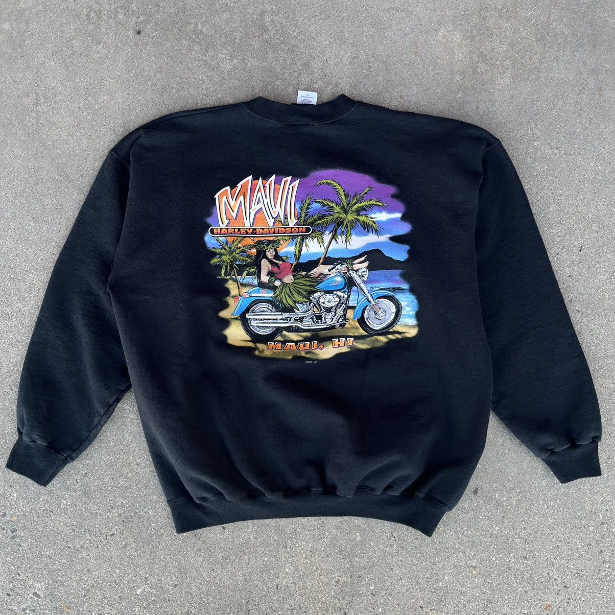 Harley Davidson Vintage 05’ Harley Davidson Maui Script Crewneck Sz XL Size US XL / EU 56 / 4 - 5 Thumbnail