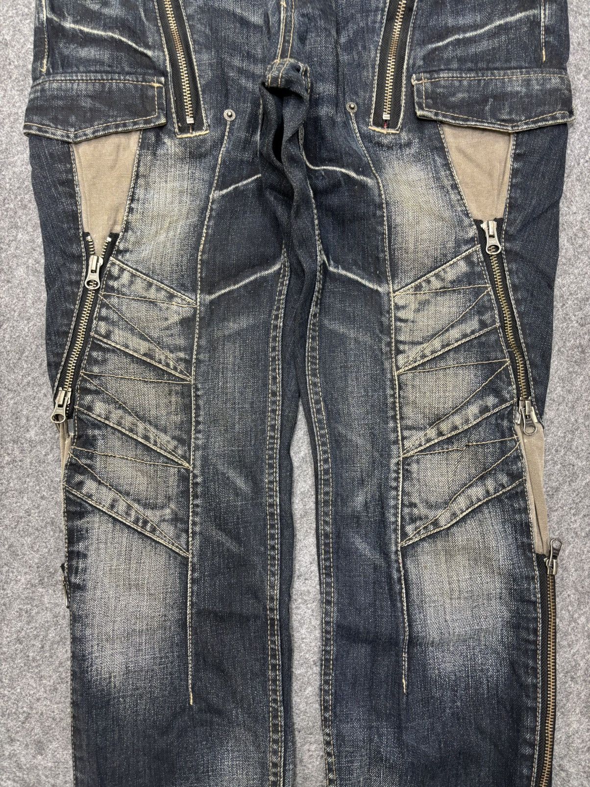 PPFM 💥Crazy Design💥PPFM Very Rare Zipper Biker Jeans F633 Size US 32 / EU 48 - 5 Thumbnail