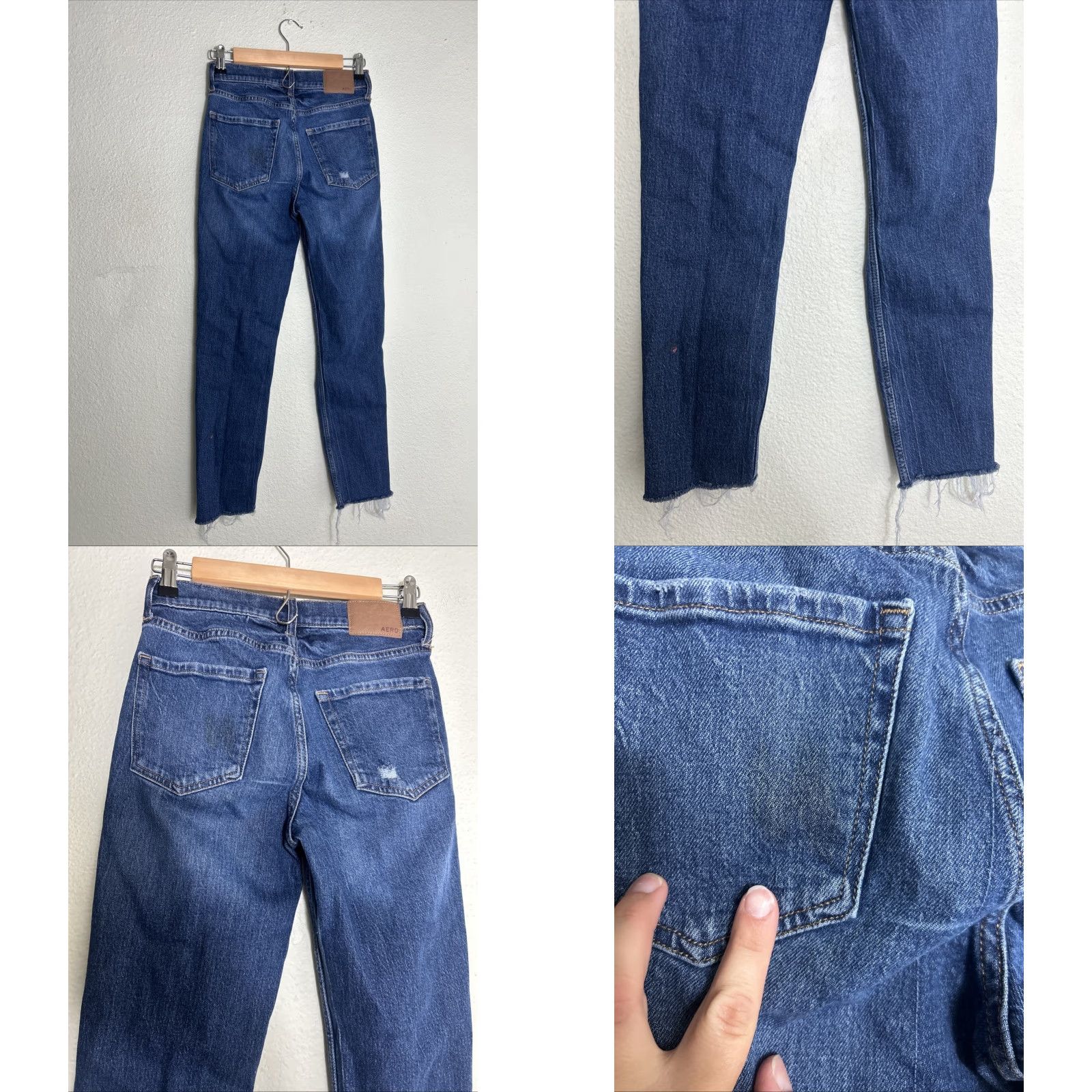 Vintage Aéropostale Jeans Womens 00 Medium Wash Distressed Mom Blue 24X28 Mens? Size 40" / US 18 - 8 Thumbnail