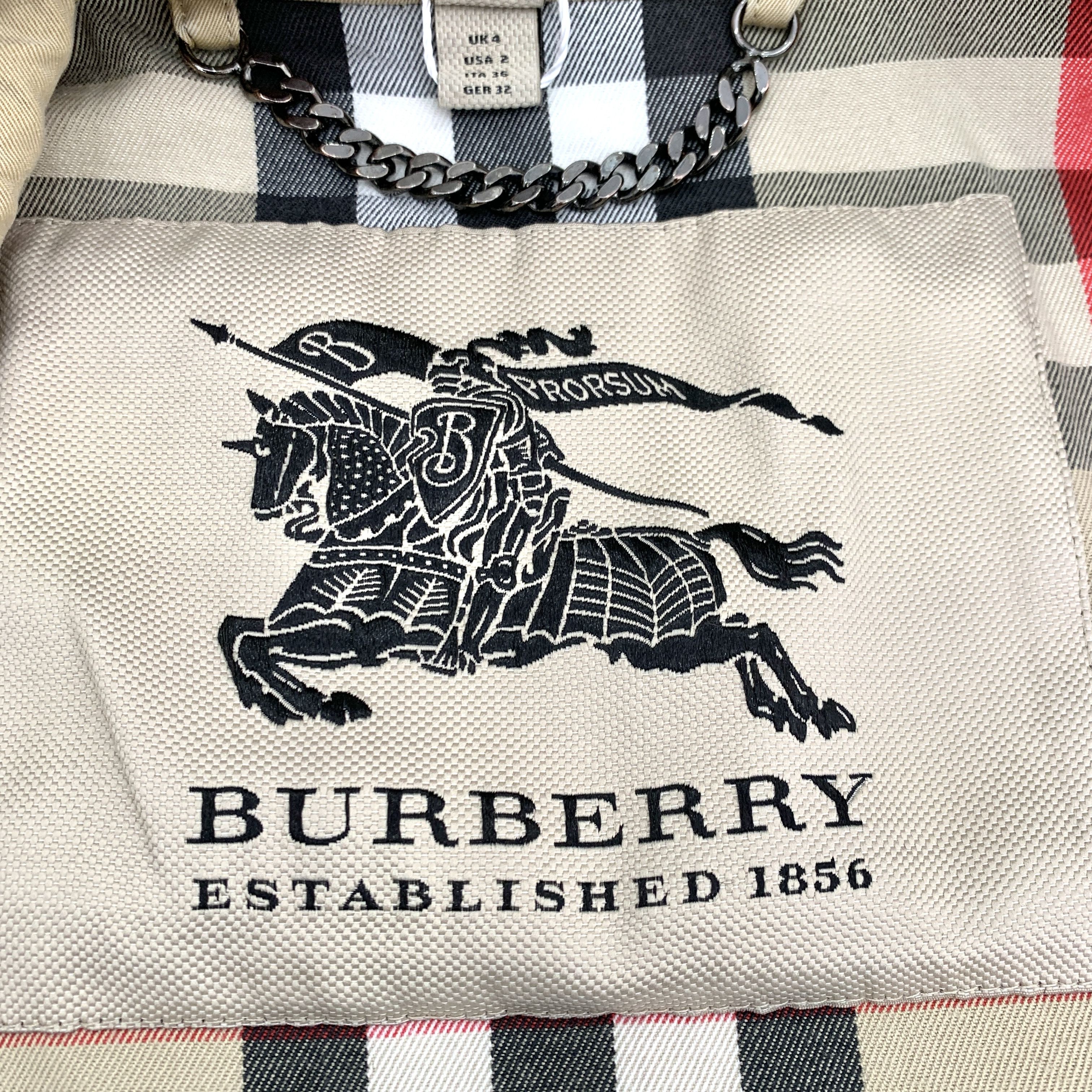 Burberry Burberry Brown Belted Double-Breasted Trench Coat (Size XS) Size XS / US 0-2 / IT 36-38 - 2 Thumbnail