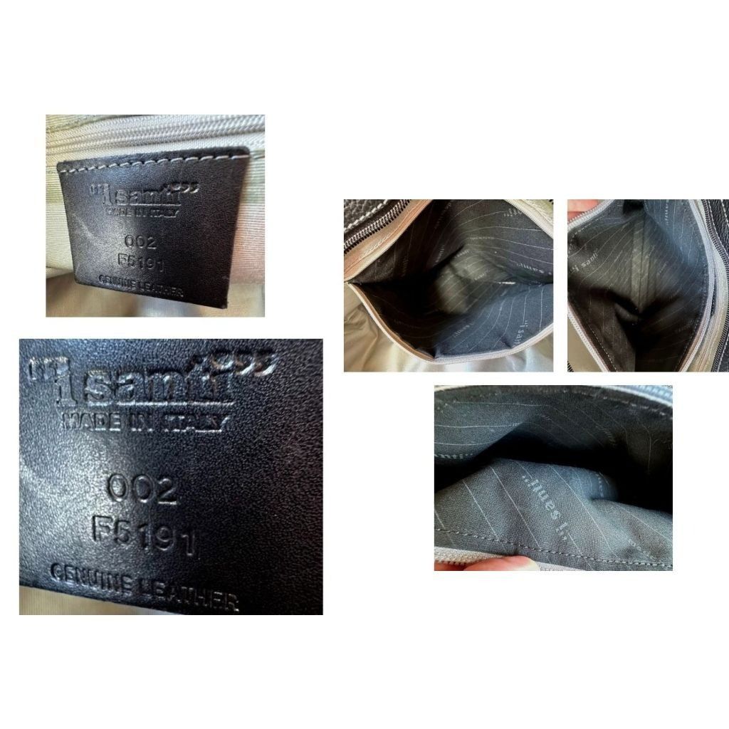 Designer × Vintage Isanti Leather Crossbody Bag Navy Top Zip Tote Handles Logo Size ONE SIZE - 8 Thumbnail