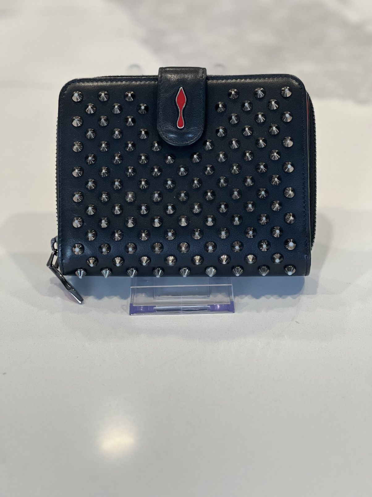 Christian Louboutin Christian Louboutin Panettone Spike Black Leather Wallet Size ONE SIZE - 4 Thumbnail