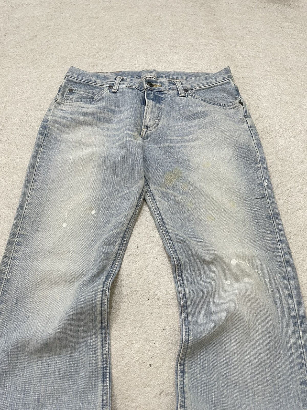 Japanese Brand 2000s Lee Rider Flare Denim Mudwash Blue Jeans If6was9 Y2K Size 31" - 2 Thumbnail