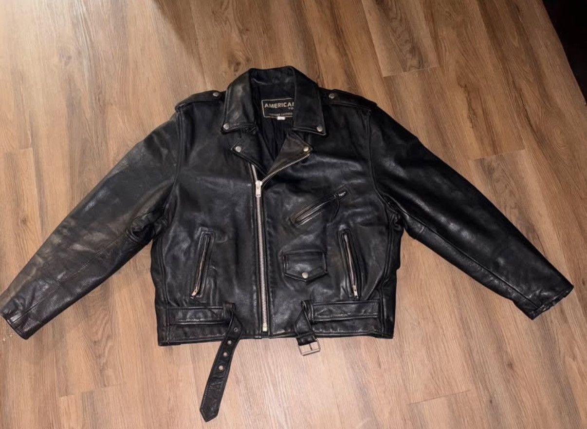 Genuine Leather VINTAGE Genuine leather American Top biker jacket Size US S / EU 44-46 / 1 - 1 Thumbnail