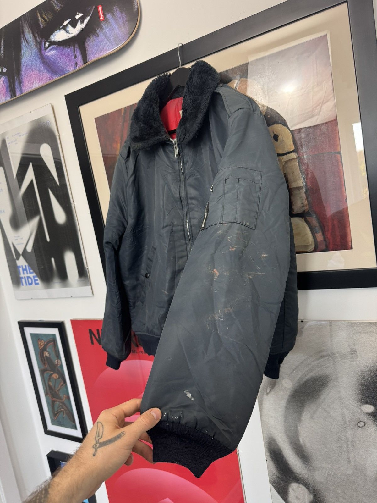 Dickies Ma1 Flyer Vintage Nylon Dickies Bomber Jacket Distressed Size US L / EU 52-54 / 3 - 7 Thumbnail