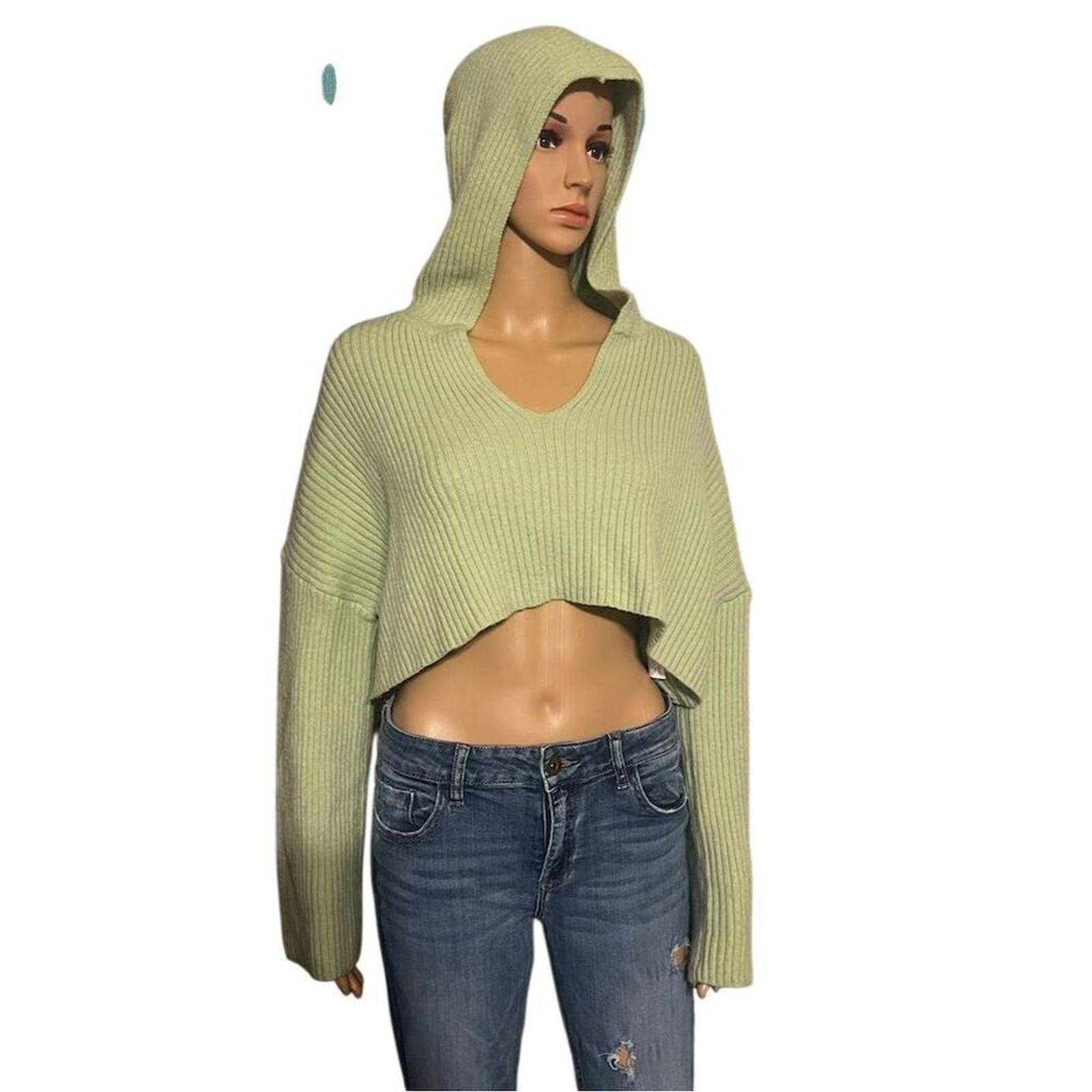 Other Princess Polly Women's Green V-Neck Cropped Sweater Size M/L Size L / US 10 / IT 46 - 4 Thumbnail