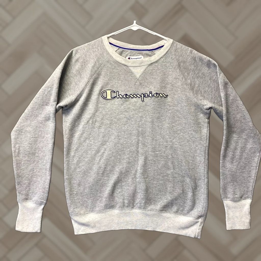 Champion Champion Sweatshirt Womens Gray Crewneck Pullover Big Logo Size Small Activewear Size S / US 4 / IT 40 - 1 Thumbnail