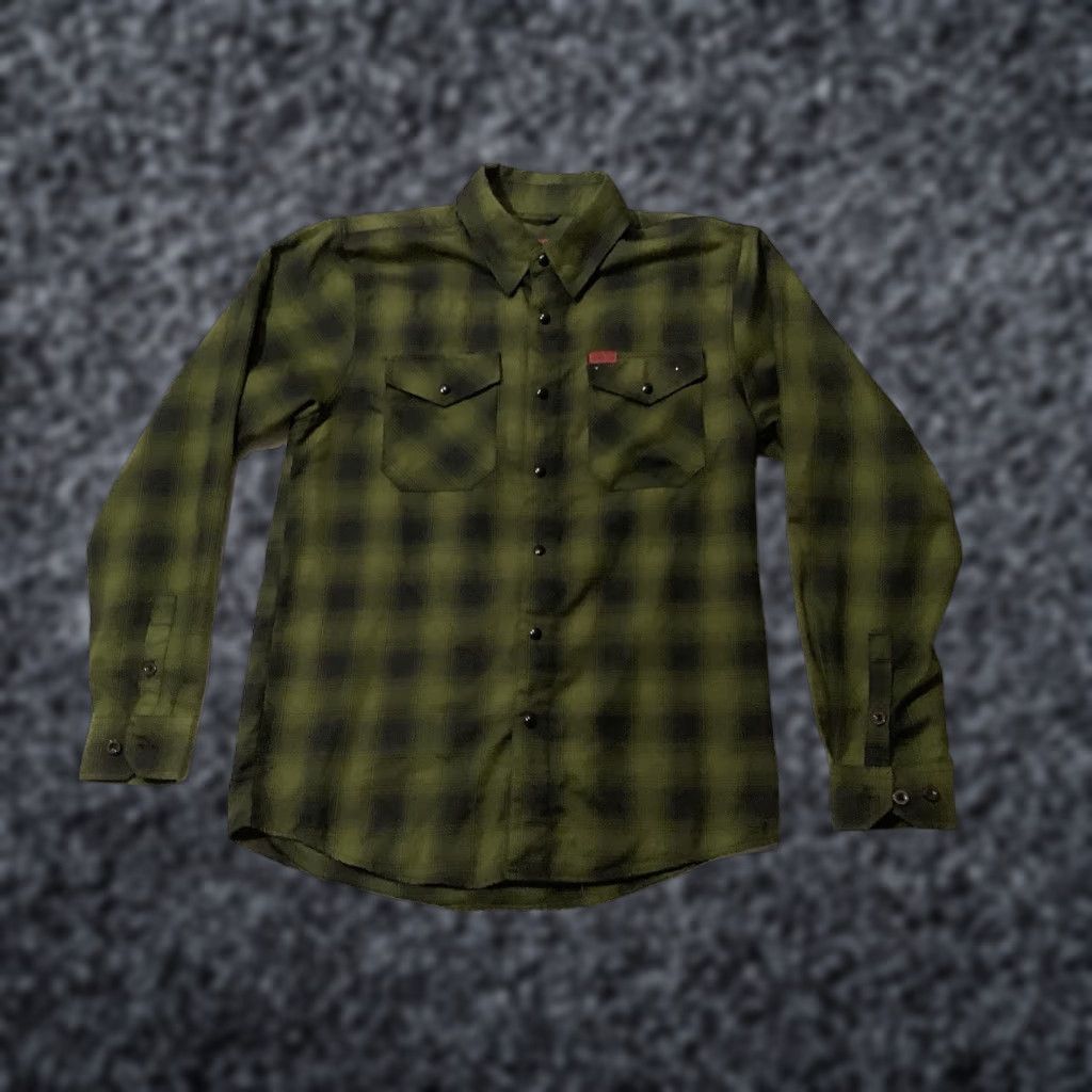 LONE WOLF Dixxon Shirt Mens Small Green Plaid Long Sleeve Snap Button Up Dixxon Size US S / EU 44-46 / 1 - 1 Thumbnail
