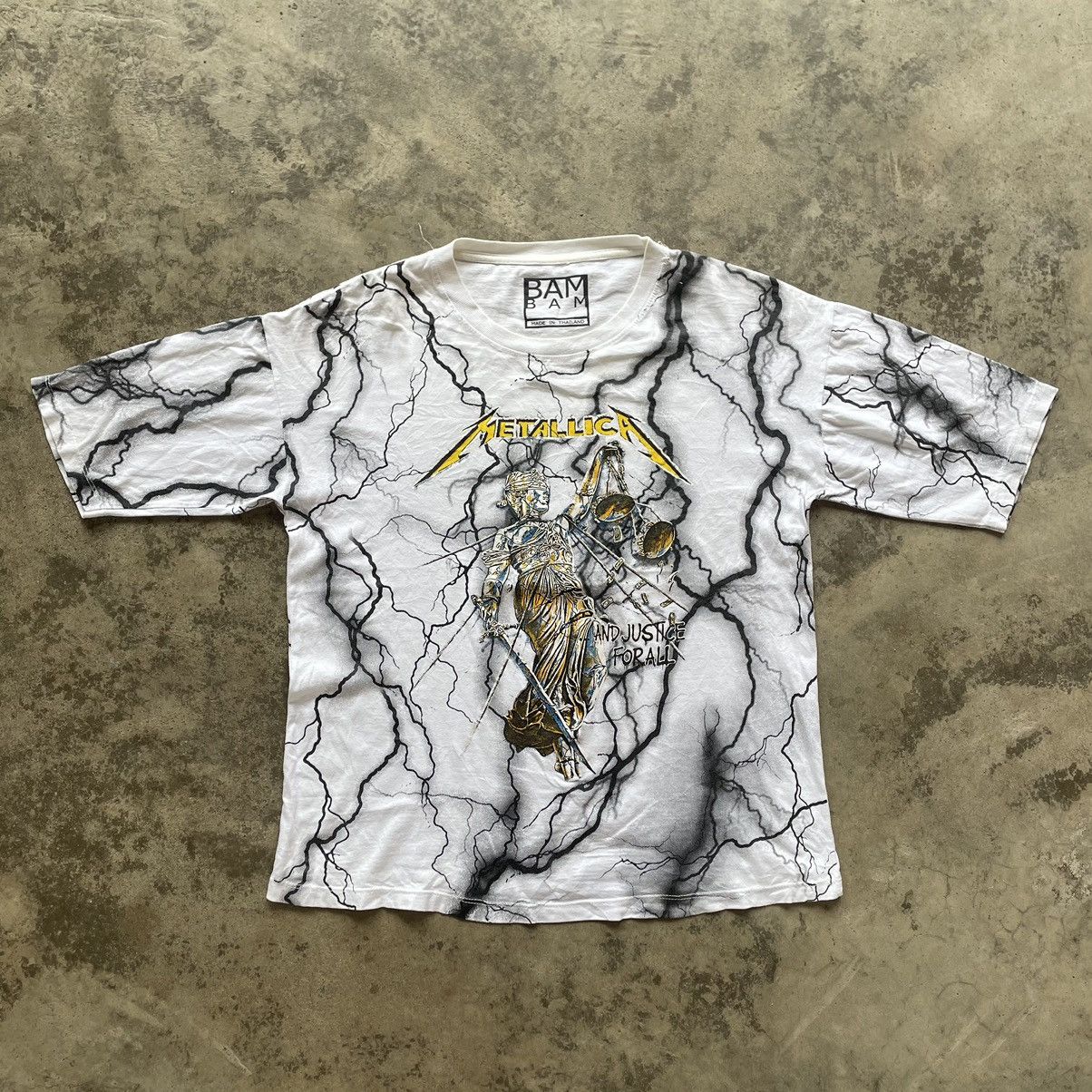 Band Tees × Metallica × Vintage 🔥🔥Metallica Justice For All Overprint Design Promo Metal Tee Size US M / EU 48-50 / 2 - 1 Thumbnail