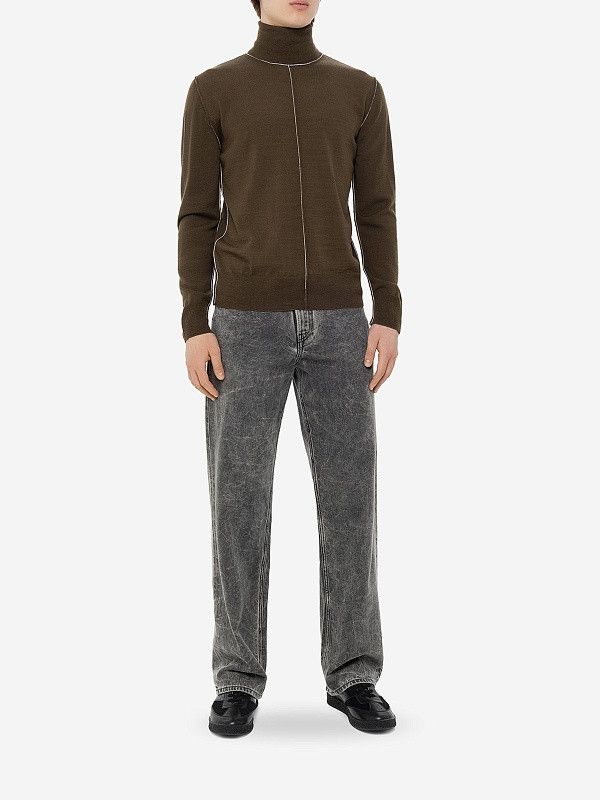 Maison Margiela o1mle0126 MM6 High Neck Jumper in kaki Green Size US M / EU 48-50 / 2 - 2 Thumbnail