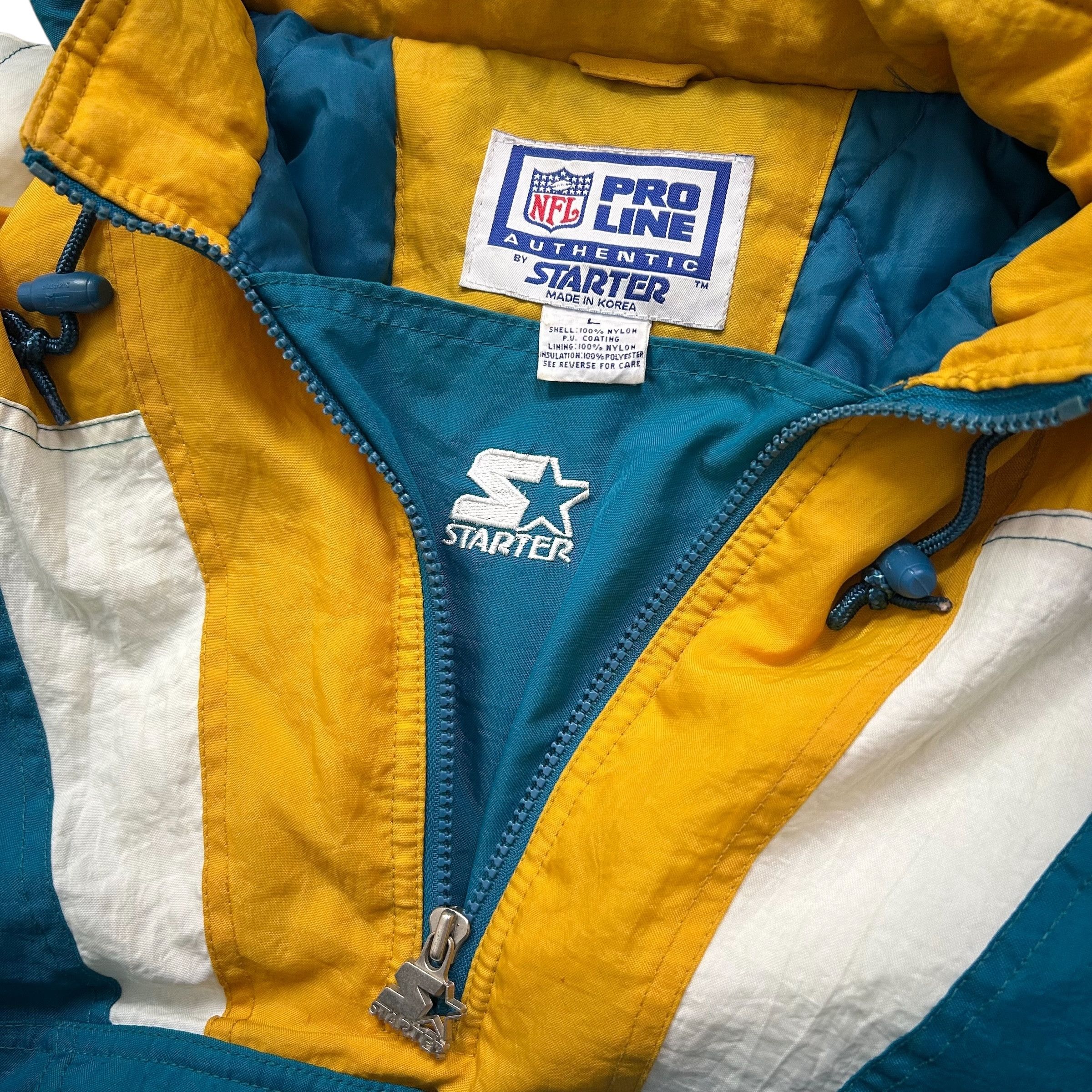 NFL VTG 90s JACKSONVILLE JAGUARS STARTER PUFFER JACKET PULLOVER Size US L / EU 52-54 / 3 - 7 Thumbnail