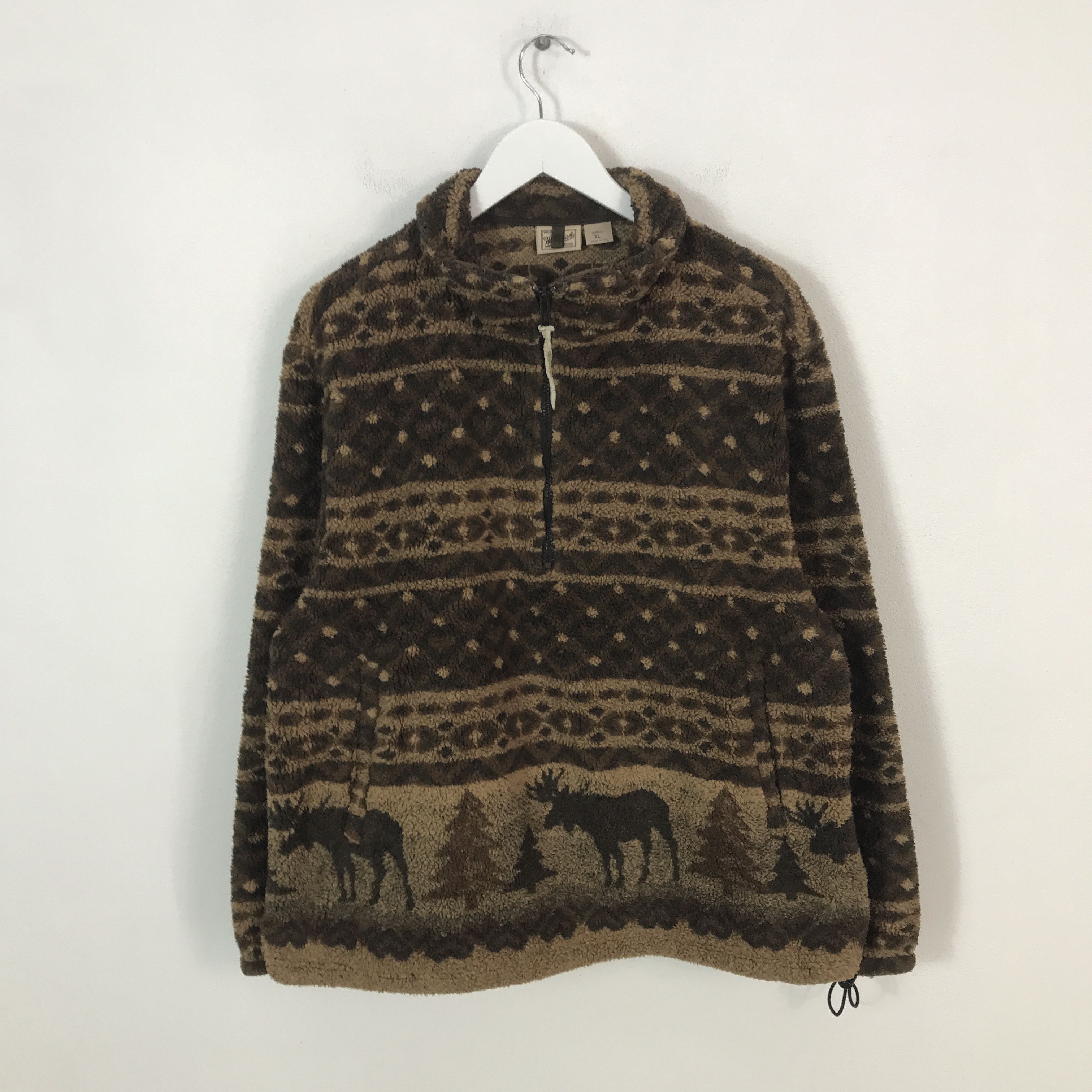 Woolrich Woolen Mills Vtg Woolrich Fleece Navajo Half Zipper sweater jacket Size XL / US 12-14 / IT 48-50 - 1 Thumbnail