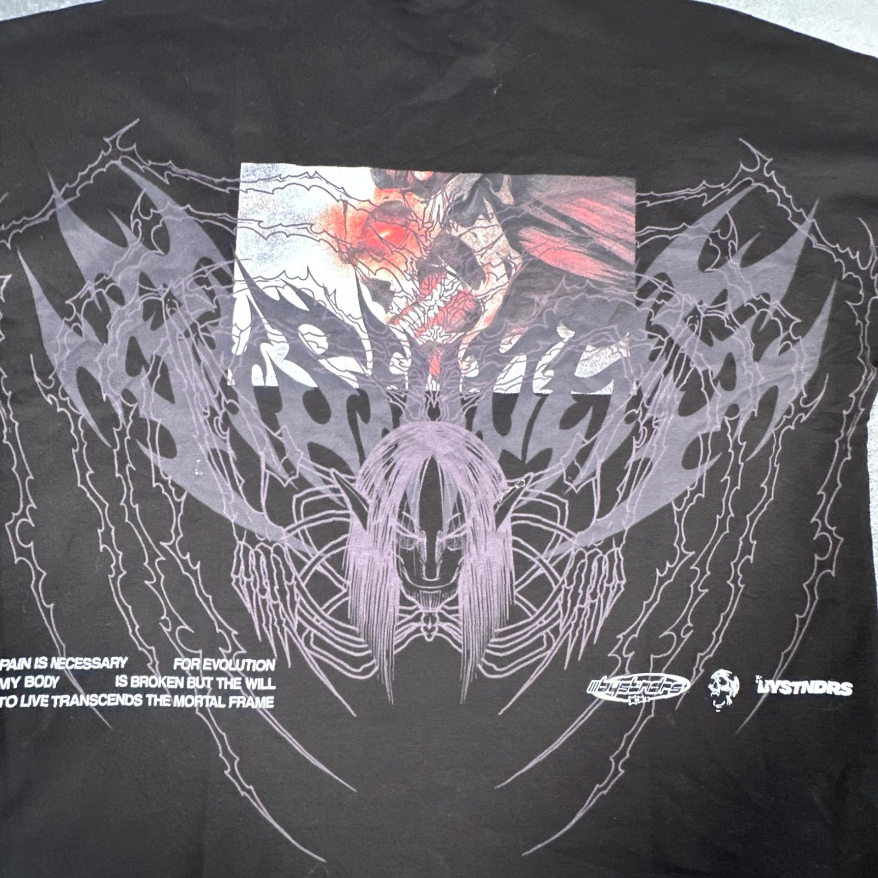 Vintage BYSTNDRS Shirt Mens Small Black Anime Skull Graphic Oversized Streetwear Tee Shirt Size US S / EU 44-46 / 1 - 6 Thumbnail