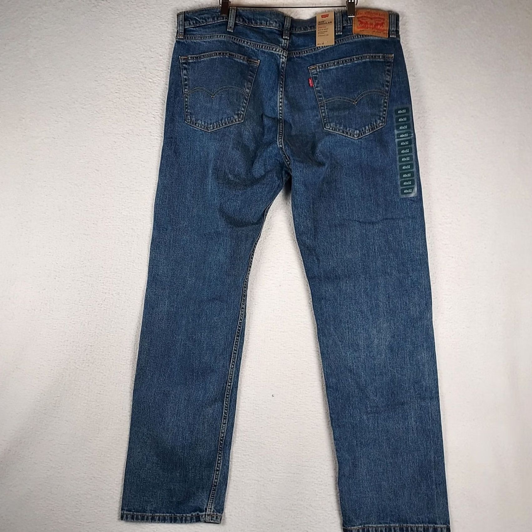 Levi's Levi’s 505 Regular Fit Straight Jeans Men W40 L32 Blue Denim Zip 5-Pocket Cotton Regular Inseam 32 Size US 40 / EU 56 - 2 Thumbnail
