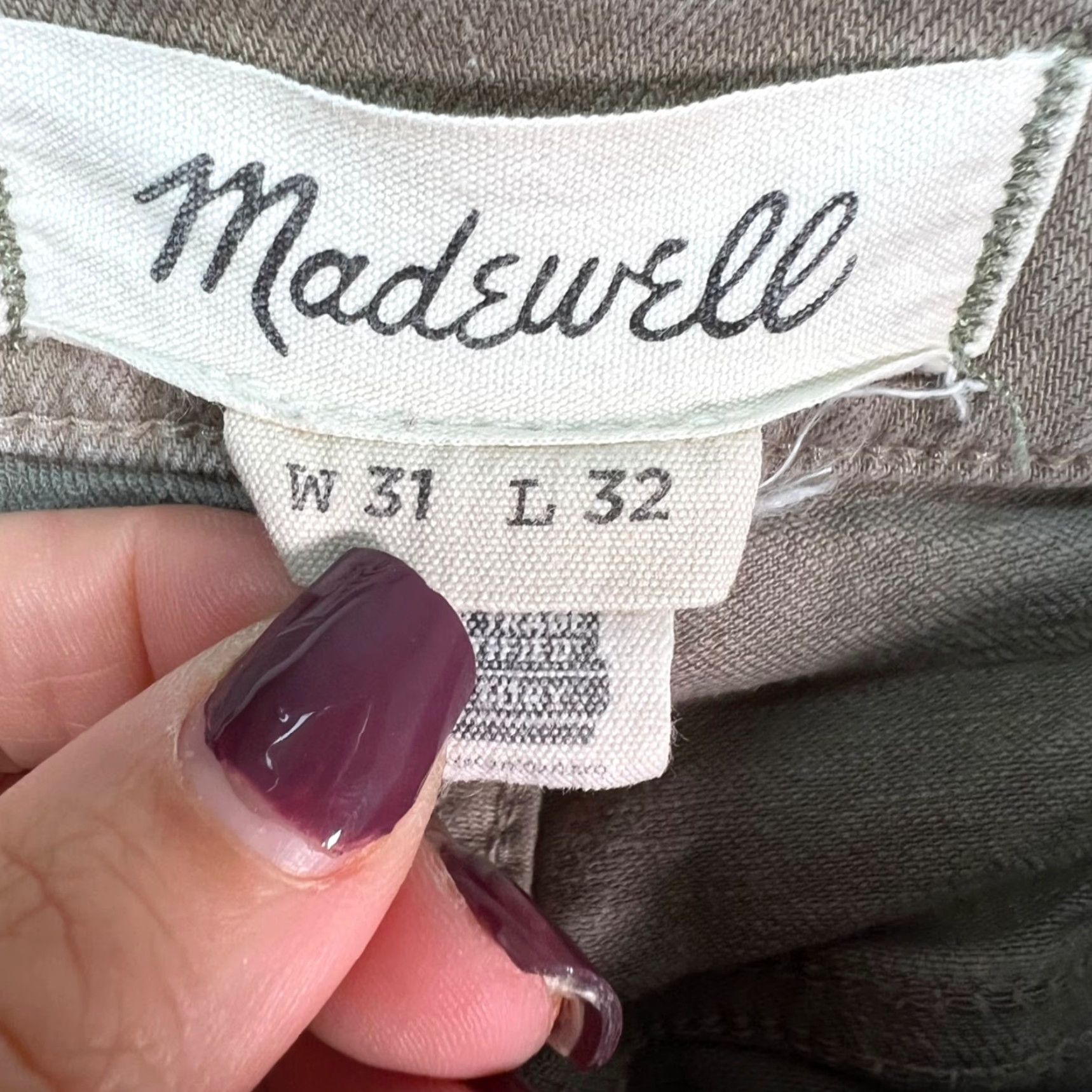 Madewell Madewell Mens Jeans Size 31 x 32 Athletic Slim Fit Beige Khaki Cotton Blend Solid Size US 31 - 3 Thumbnail