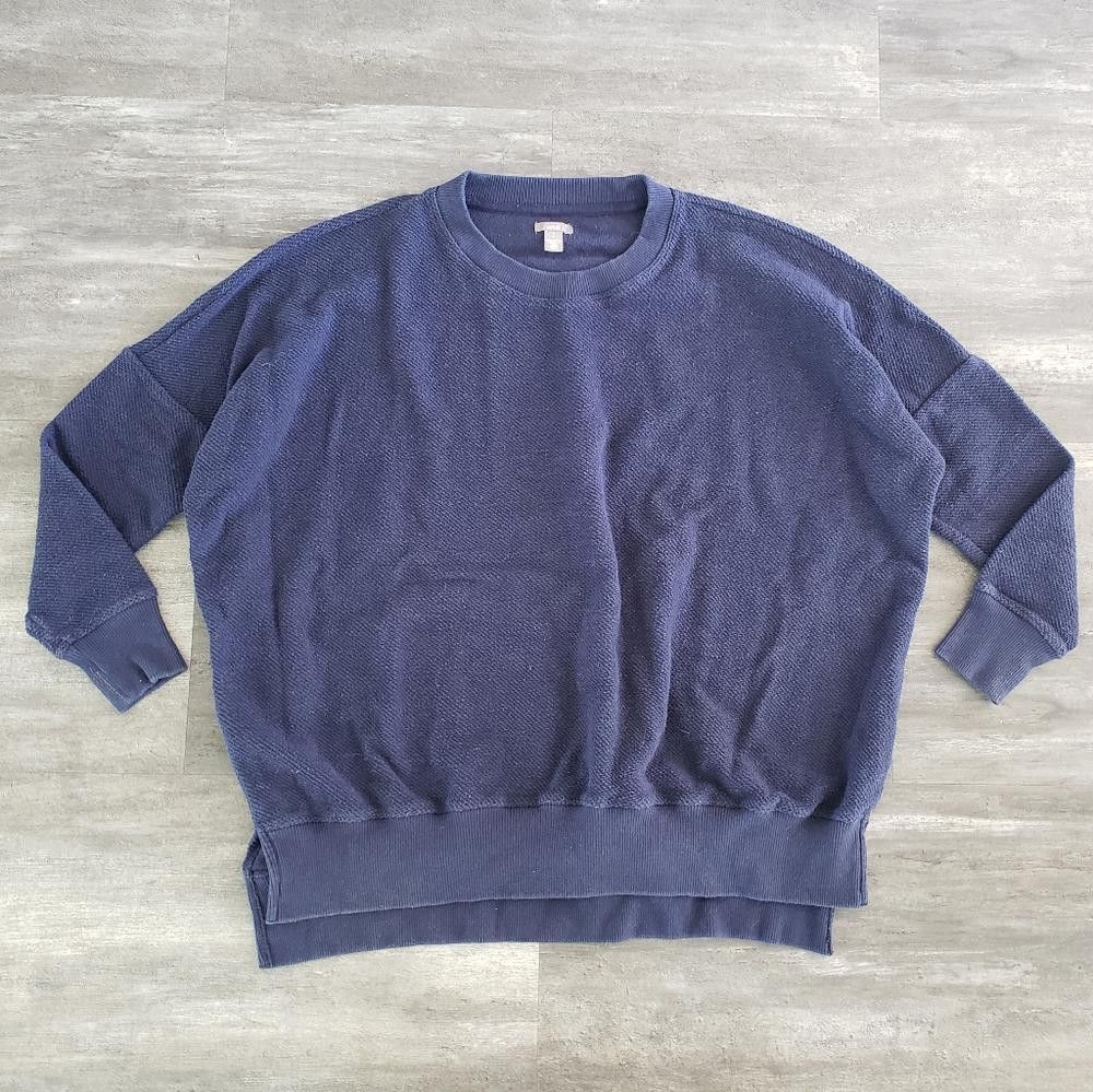Designer Navy Textured Aerie Sweater Long Sleeve Size S / US 4 / IT 40 - 1 Thumbnail