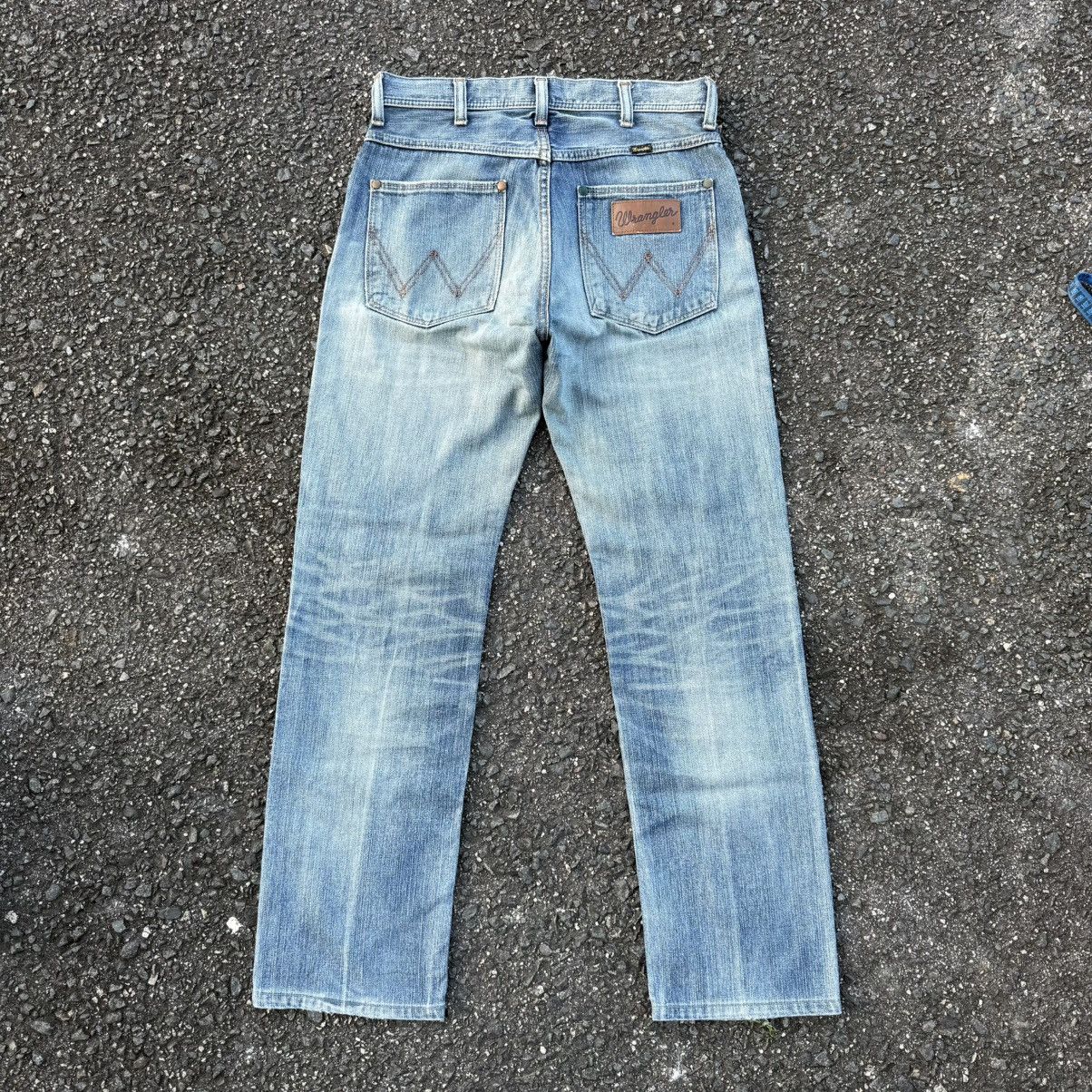 W32 VINTAGE WRANGLER FADED RIPPEP JEAN DENIM PANTS