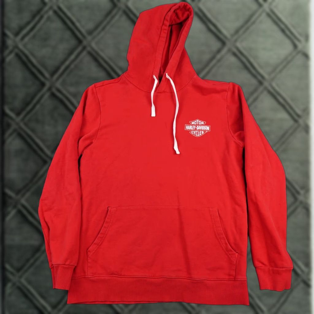 Harley Davidson Harley-Davidson Hoodie Mens Medium Red Pullover Sweatshirt Wings Logo Slim Size US M / EU 48-50 / 2 - 1 Thumbnail
