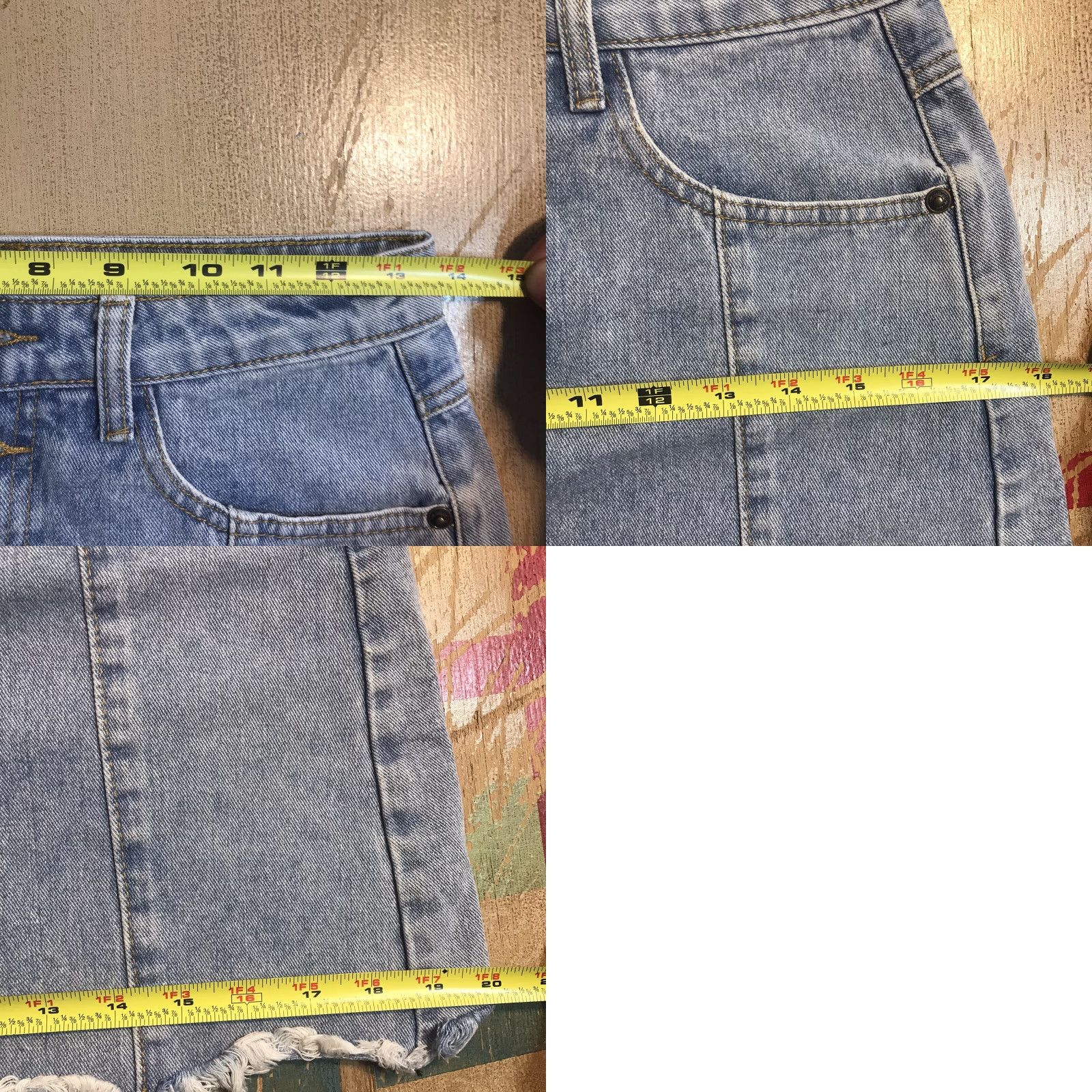 Denime Sadie & Sage Blue Denim Cut Off Mini Skirt Womens Small Raw Hem Button Fly Skirt Bohemian Hippie American Size 28" / US 6 / IT 42 - 8 Thumbnail