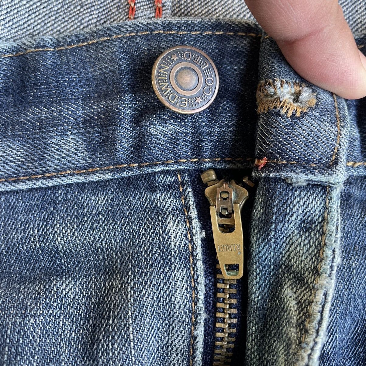 Edwin 🔥Vintage Edwin Orange Tab Washed Ripped Distress Denim Jeans Size US 34 / EU 50 - 13 Thumbnail